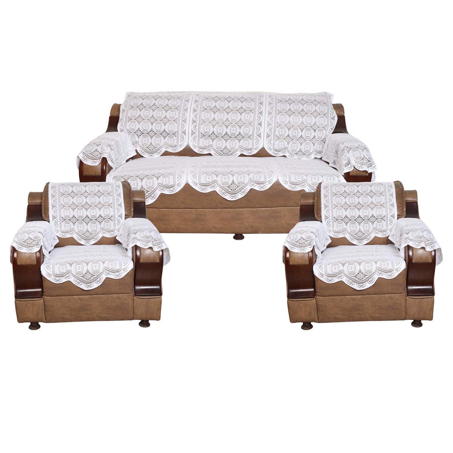 Lace-Design Sofa Runner - (230x28 Inch / Set)
