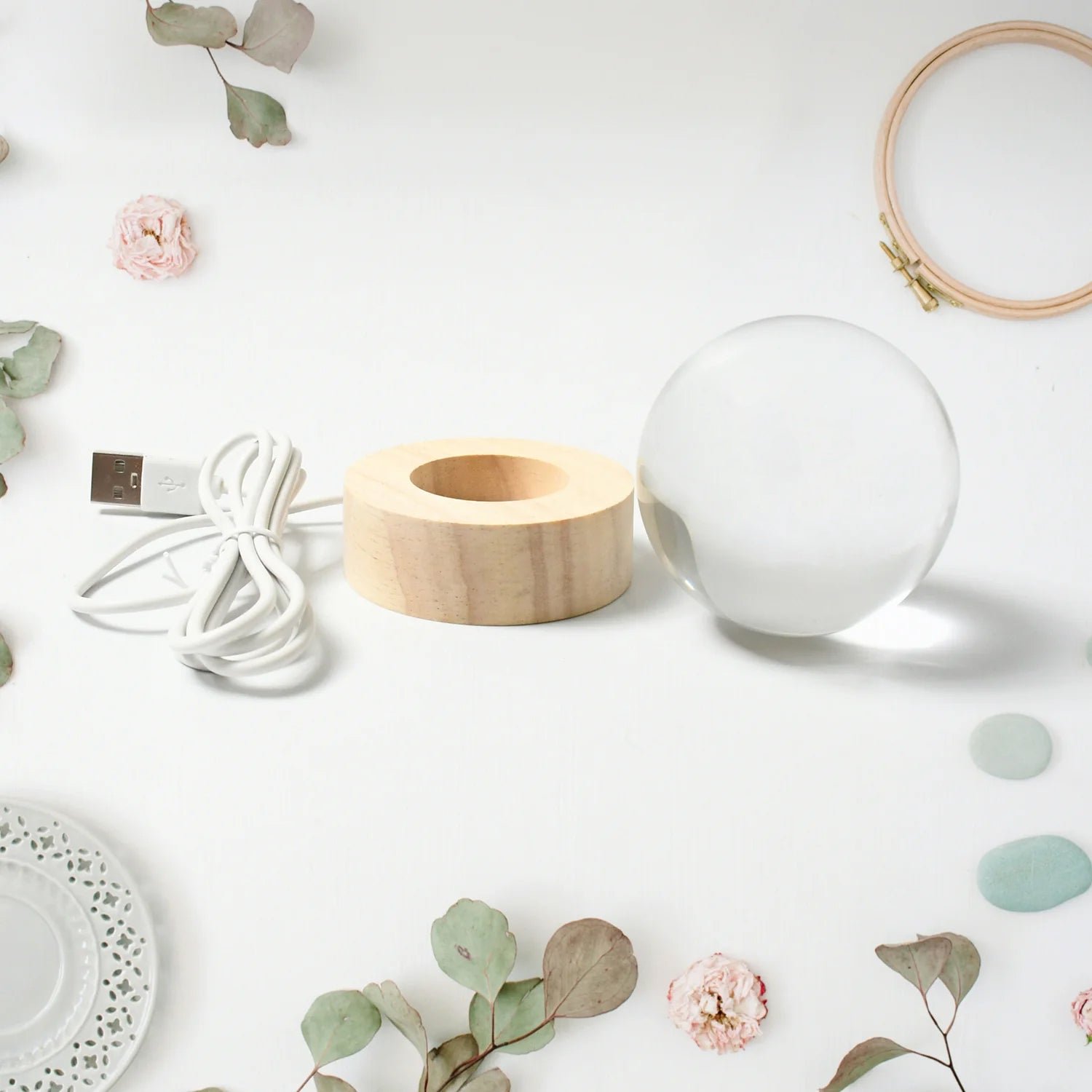 3D Crystal Ball Night Light for Bedroom & Home Decoration Gift (1 Pc)