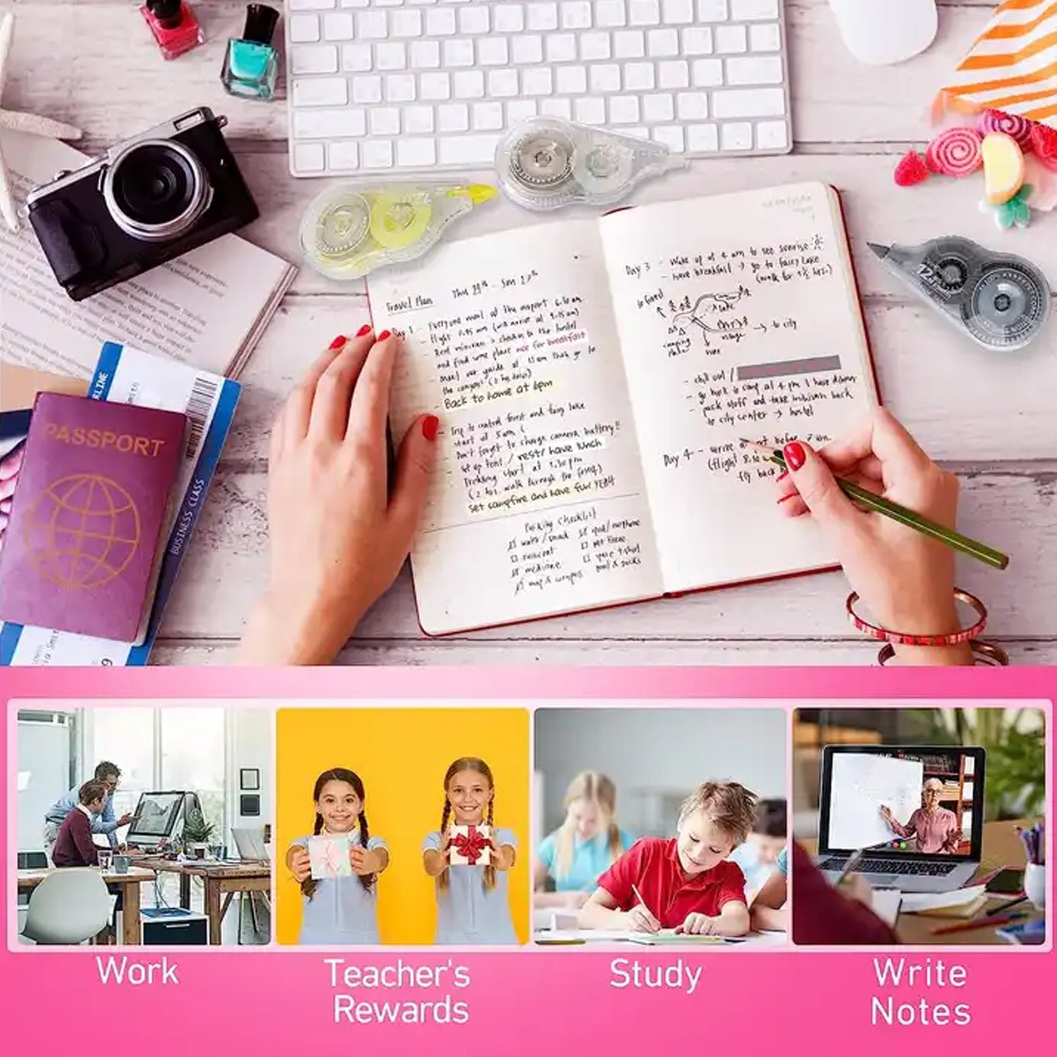 Office Correction Tape Easy to Use  Timely Correction of Writings Correction  (1 pc)