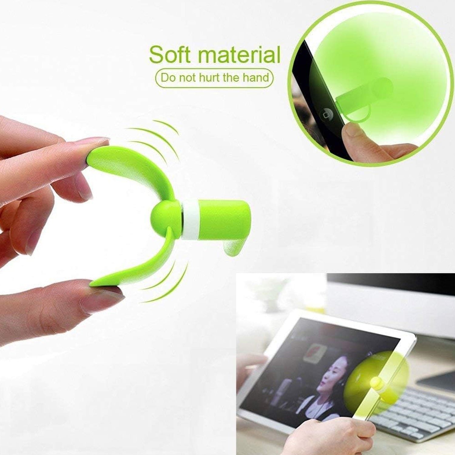 Micro / Android USB Mini Fan Flexible USB Fan (1 Pc / With Card Packing)