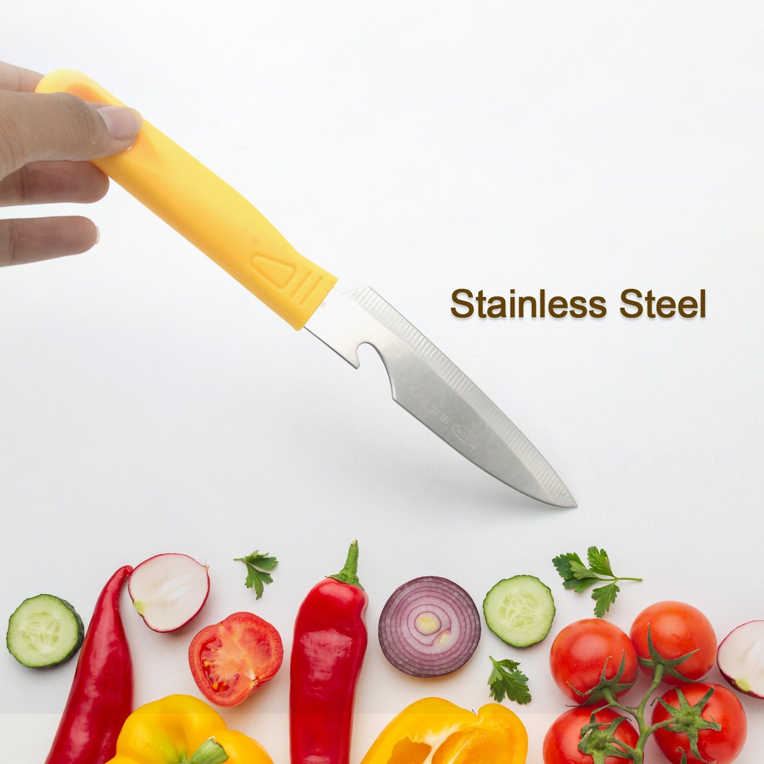Stainless Steel Knife for Kitchen Use with Non-Slip Handle and Blade Cover 1 Pc