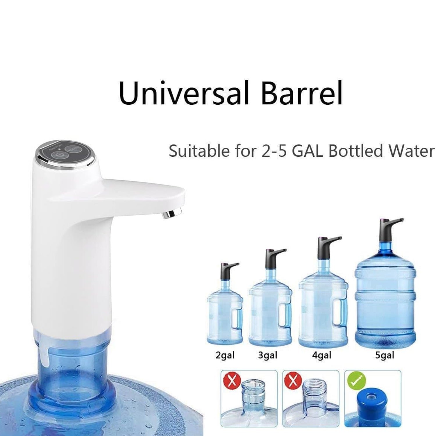 USB Electric Water Dispenser Pump, Portable Bottle Pump for Home & Travel Use