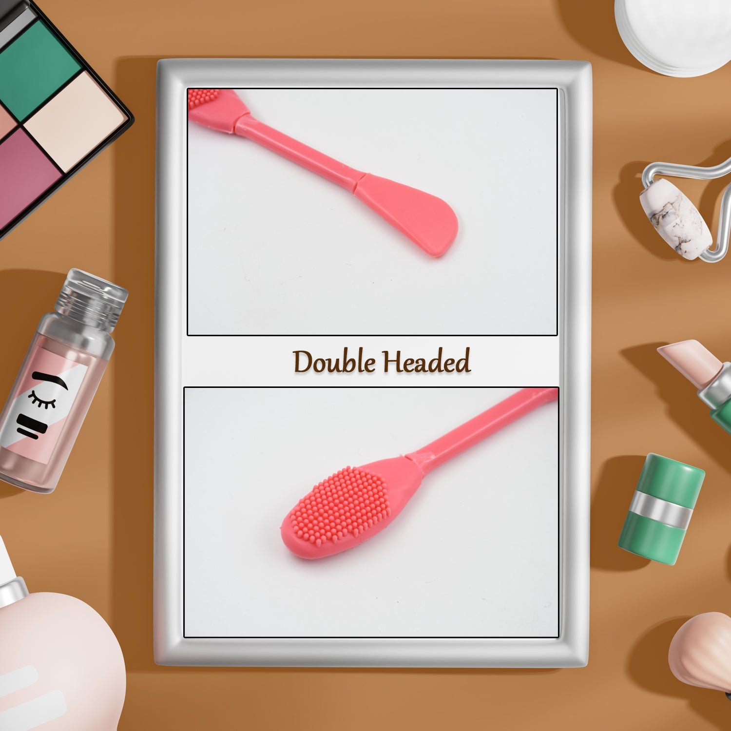 2-in-1 Silicone Mask Brush for Cleansing & Mud Mask Application