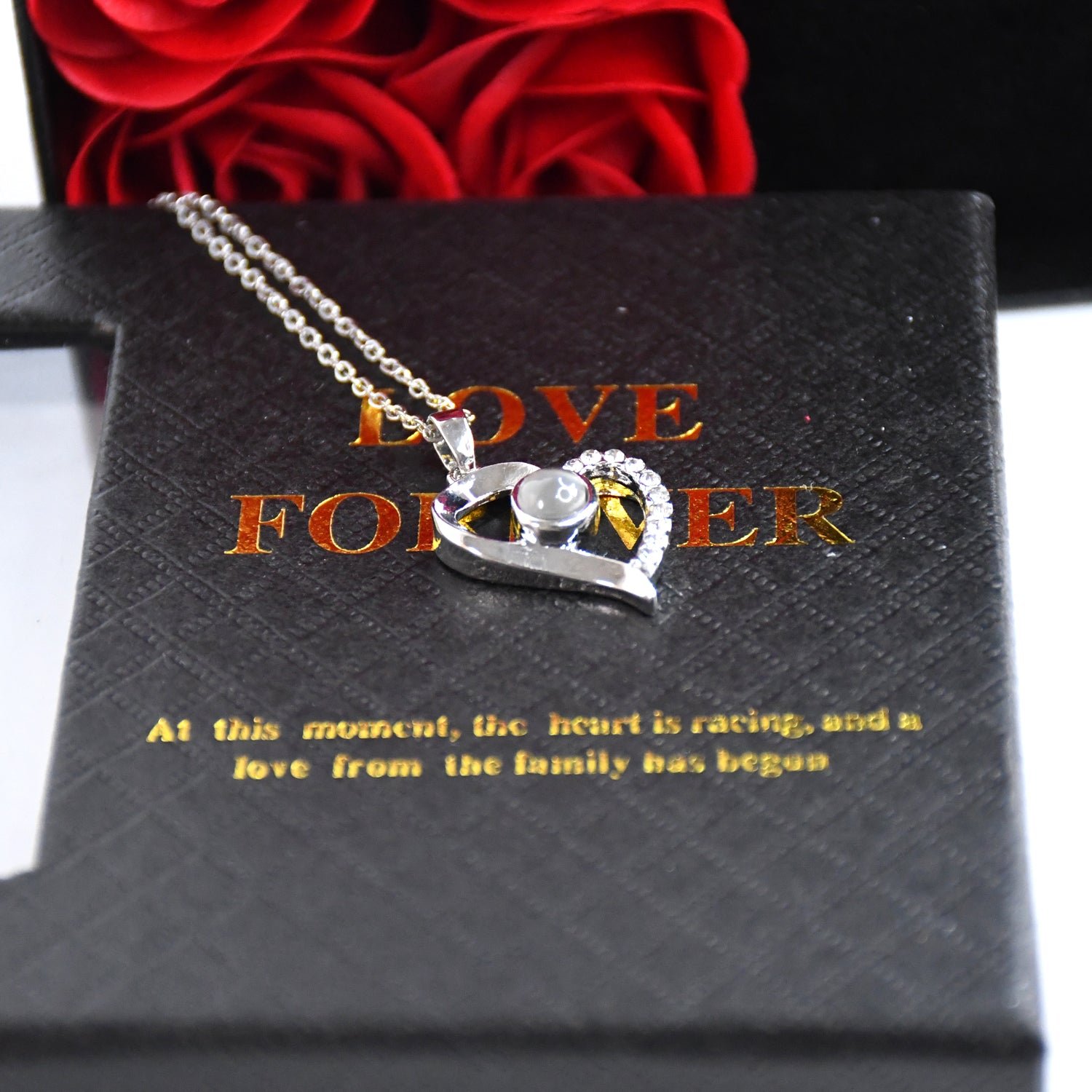 Rose Flower Gift Box, Handmade Eternal Rose I Love You Necklace, Valentine's Day
