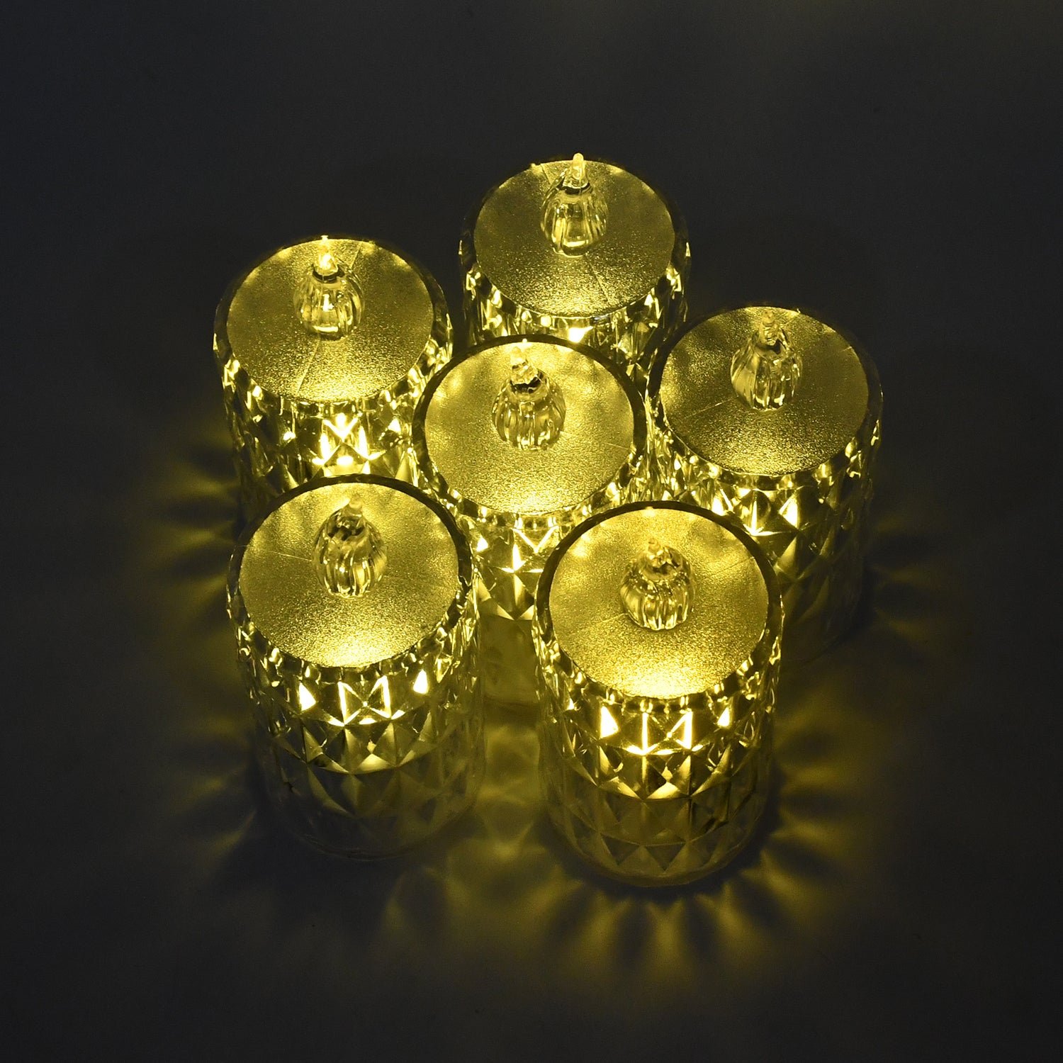LED Crystal Effect Flameless Candle Light Set (5 Pc)