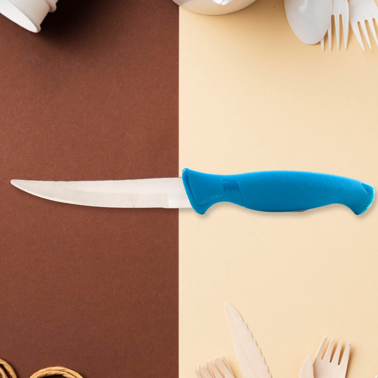 Heavy-Duty Stainless Steel Kitchen Knife with Ergonomic Handle (1 Pc)