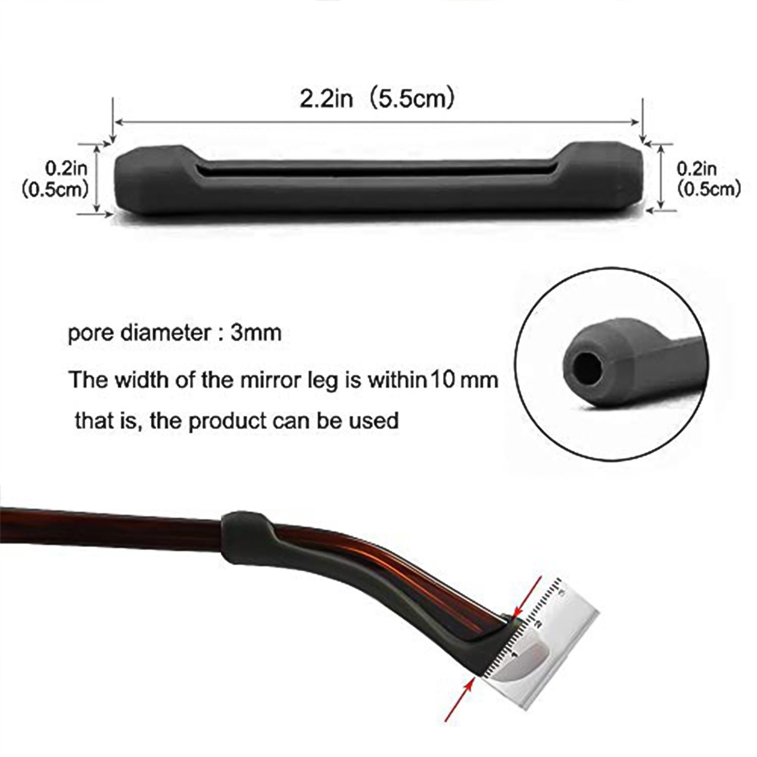 Eyeglass Anti Slip Ear Grip Soft Silicone Glasses Ear (1 Pair / Color May be Vary)