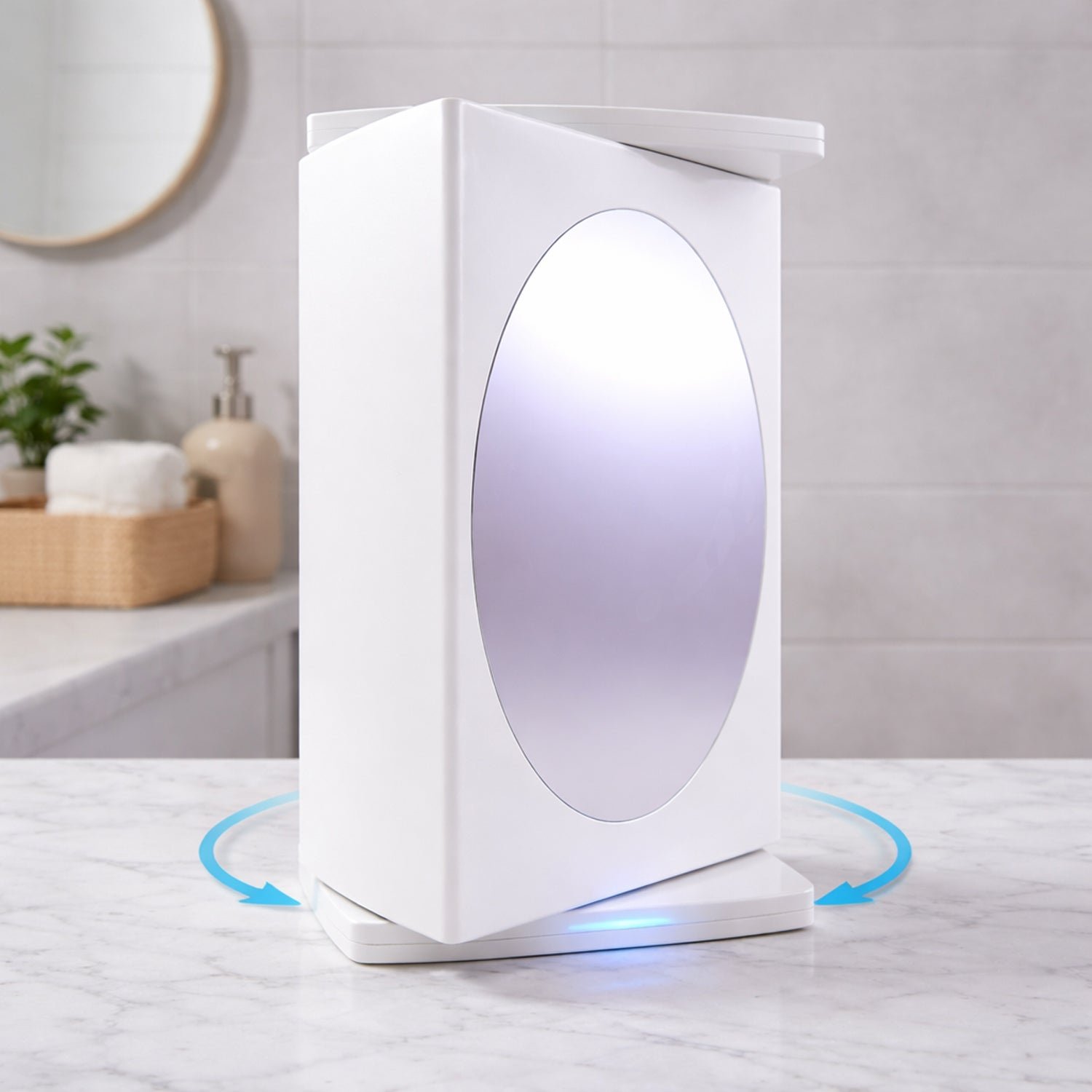 Wall Mounted Rotating Bathroom Mirror Cabinet (1 Pc, 22x42 Cm)