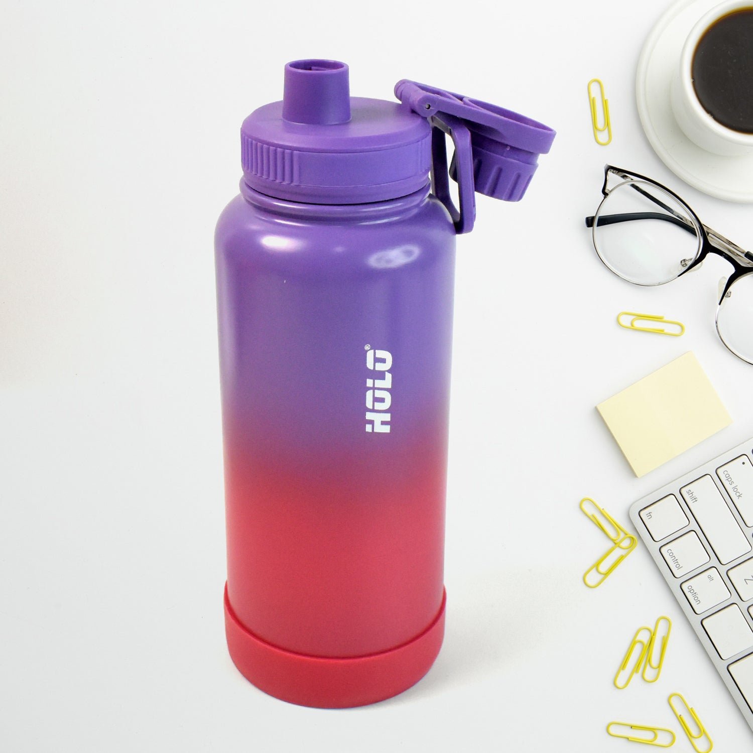 Two Tone Pink Stainless Steel Water Bottle | Copper Coated Vacuum Insulation (1000ml)