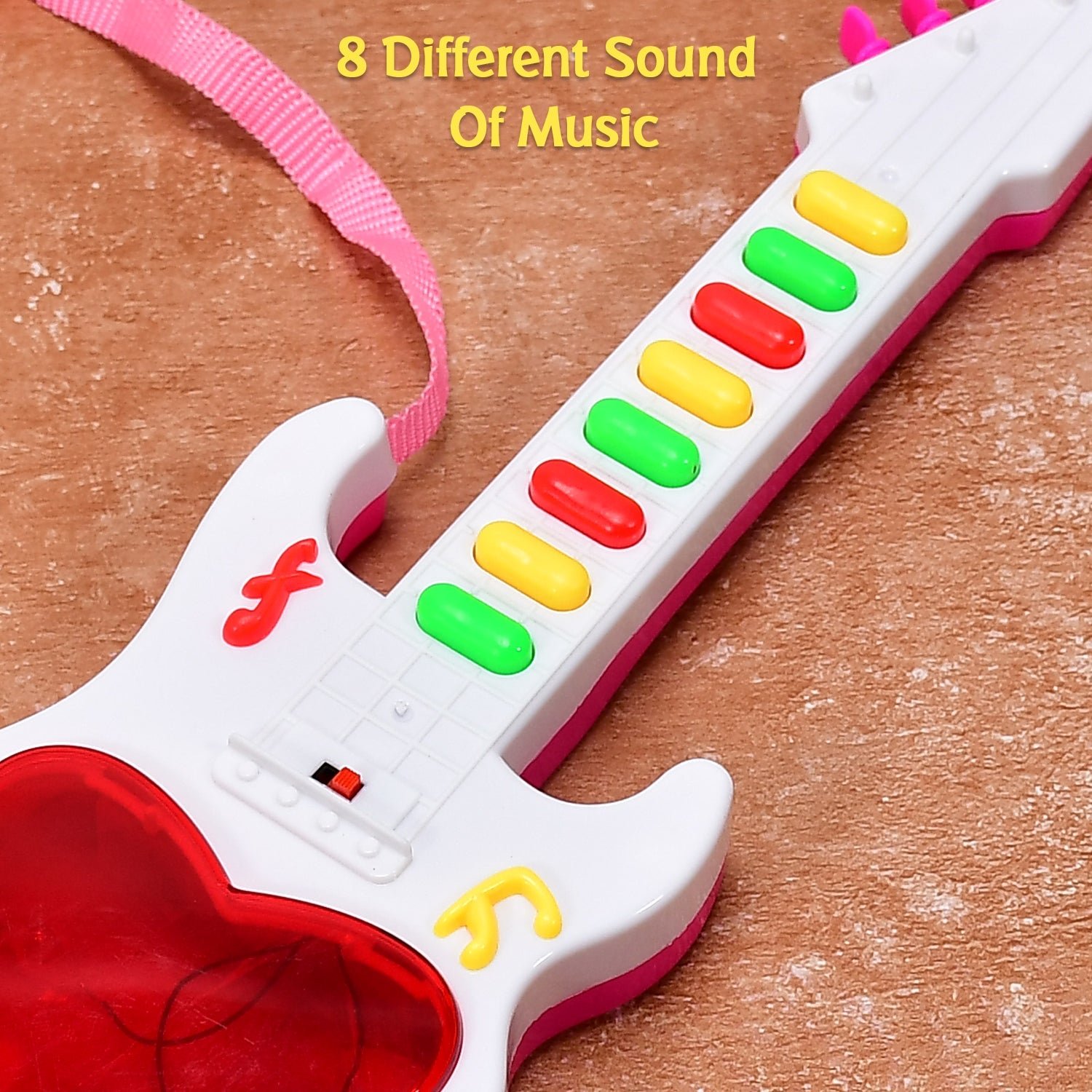 Battery Operated Musical Instruments Mini Guitar Toys and Light for 3+Years Old Kids