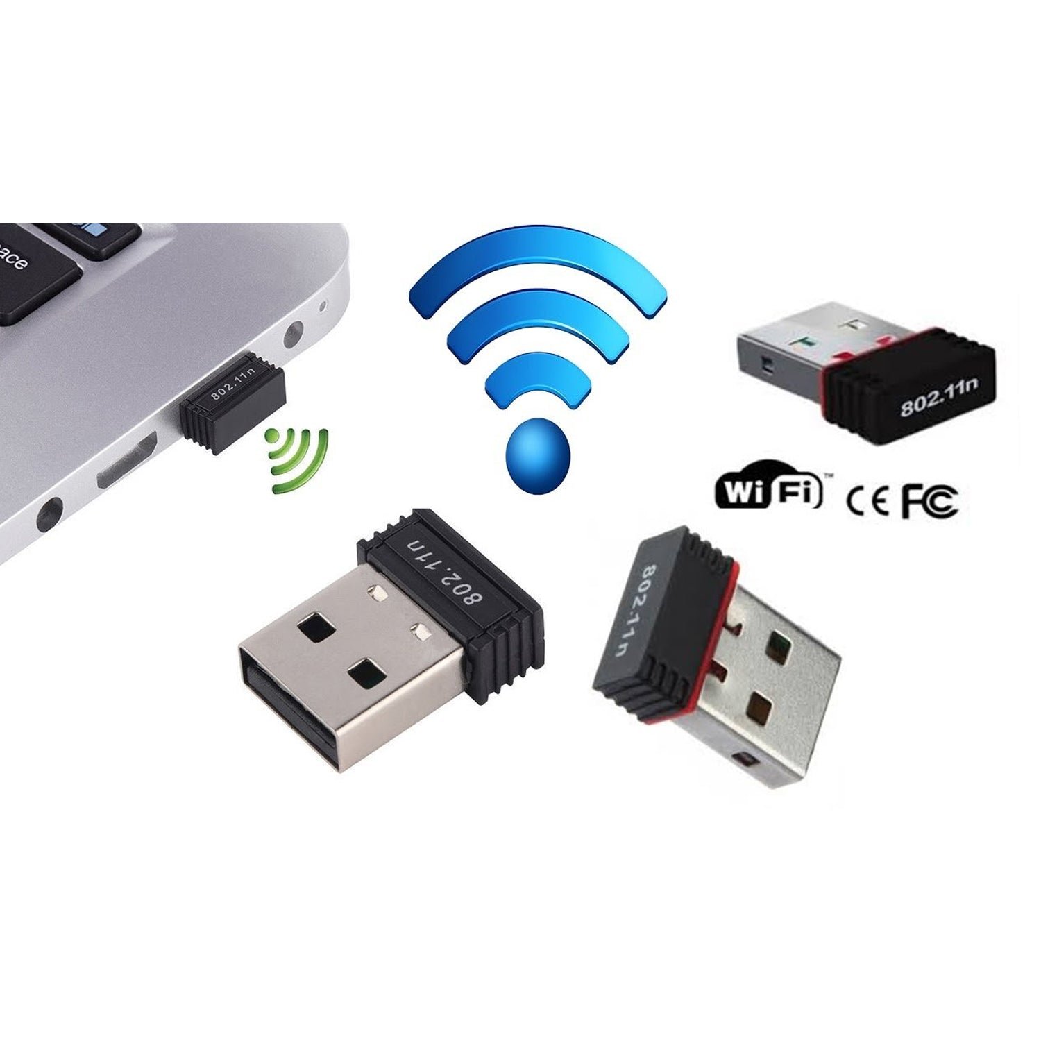 Wireless Mini Wi-Fi Network Adapter with Driver CD for Computer & Laptop