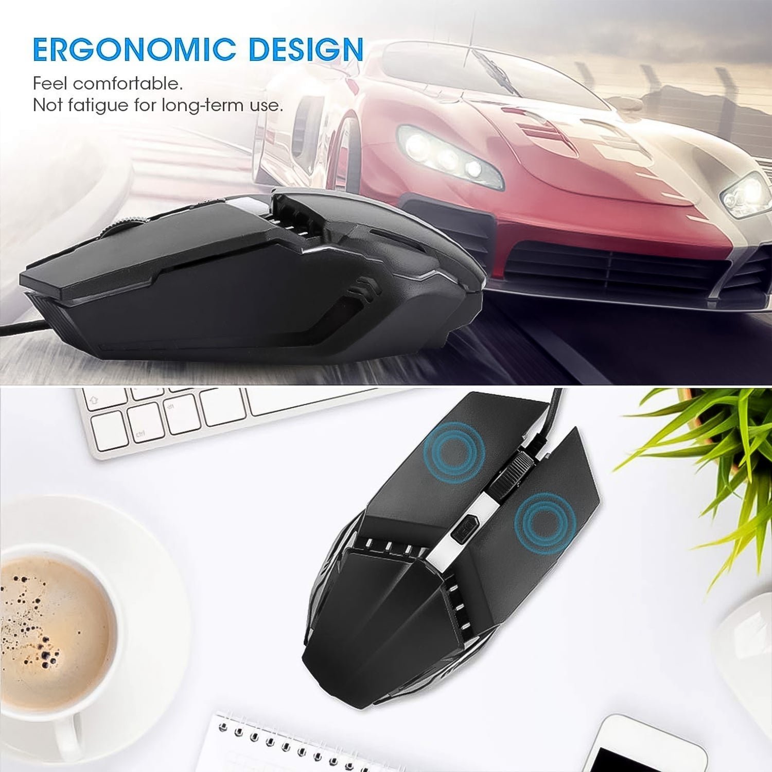 USB Wired Mouse, Ergonomic Design Gaming Mouse (1 Pc)