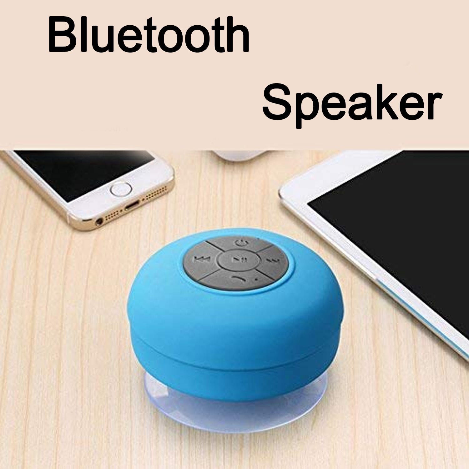 Mini Waterproof Hands-Free Bluetooth Speaker with MIC Suction Cup (1 Pc)