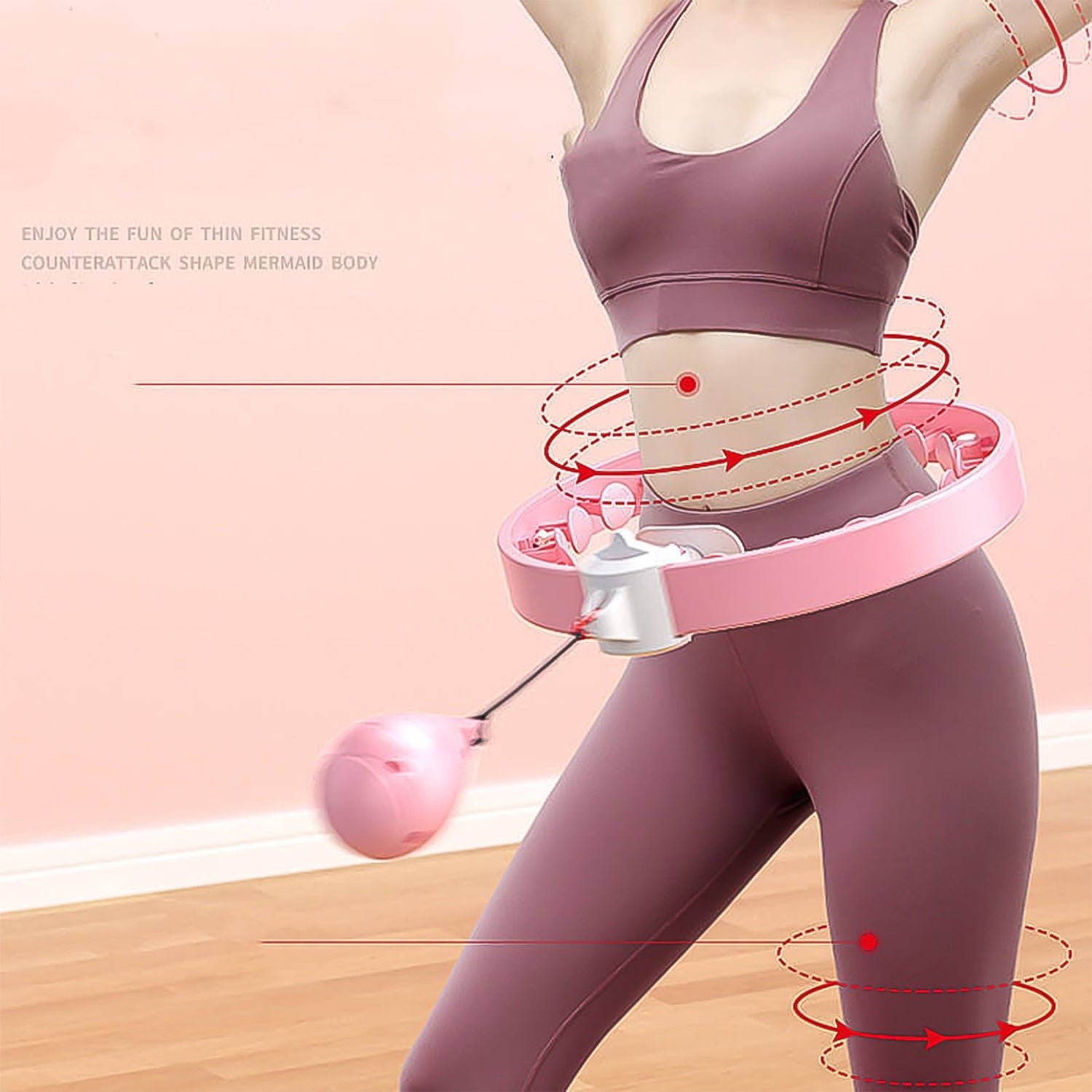 Smart Fitness Hula Hoop with Counter & Spinning Ball (1 Pc / Mix Design / Loose)