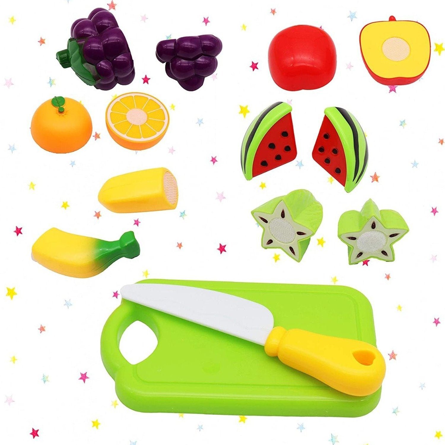 Plastic Fruits N Veggies Exclusive Collection of Realistic Sliceable Fruits