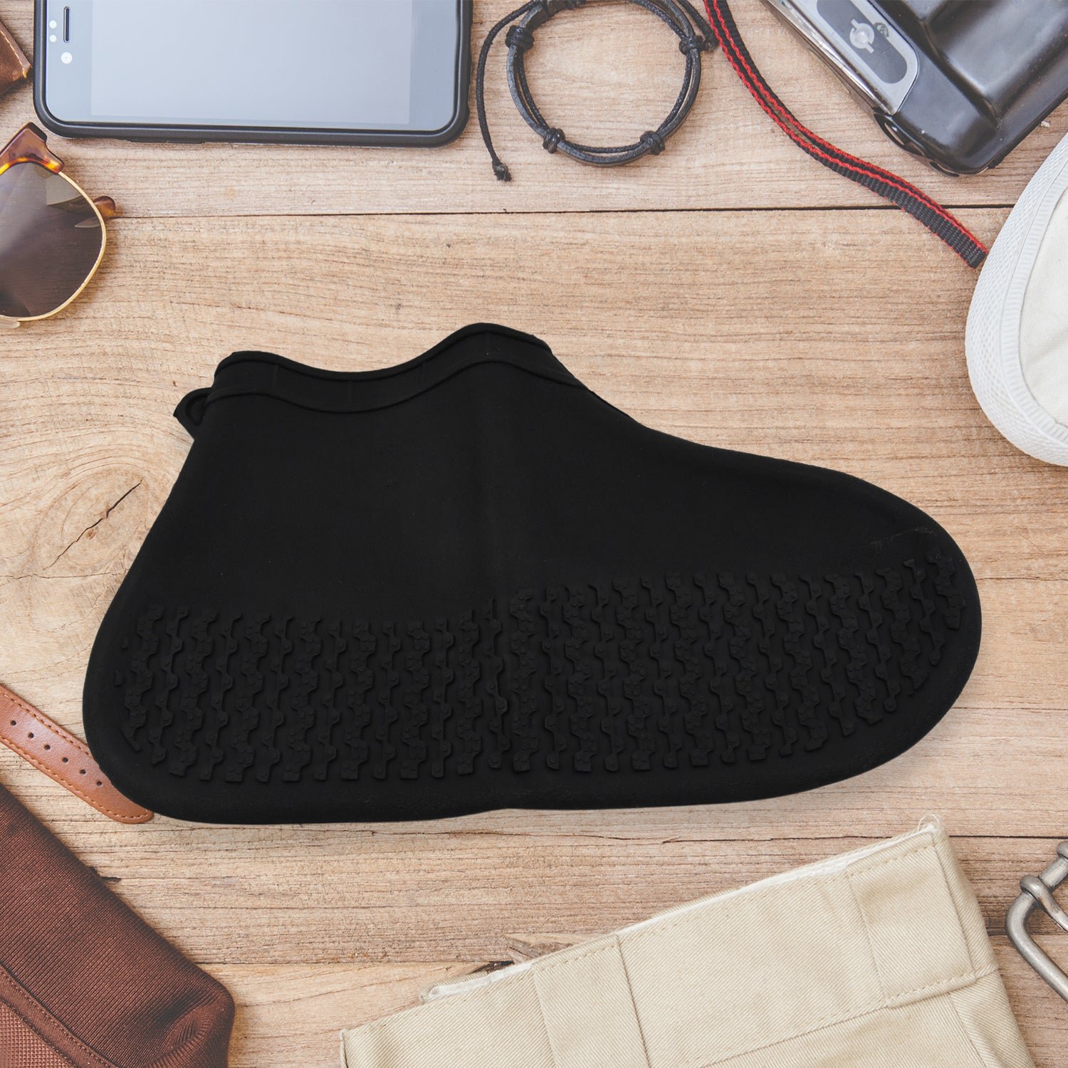 Non-Slip Silicone Waterproof Anti-Skid Reusable Shoe Covers (Small, 1 Pair)