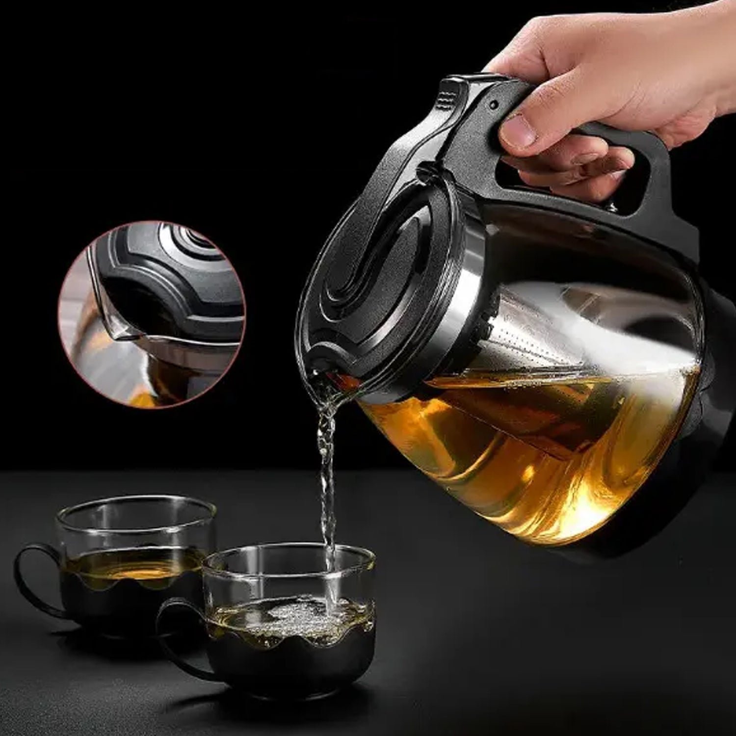 Flame Proof Glass Kettle and Cup Set with Strainer High Quality Set  24 Pc
