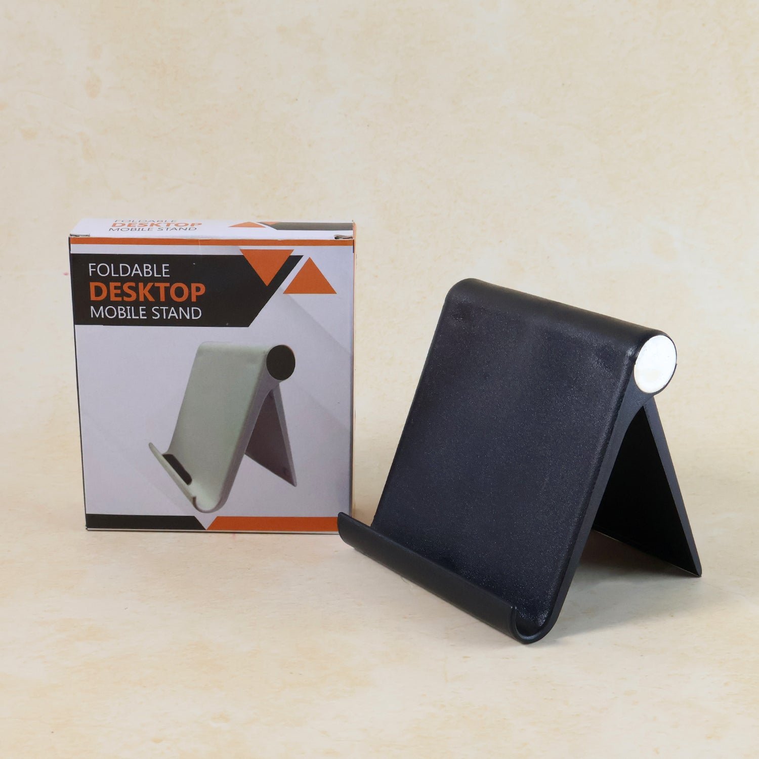 Plastic Foldable Desktop Mobile Stand (1 Pc / Black)