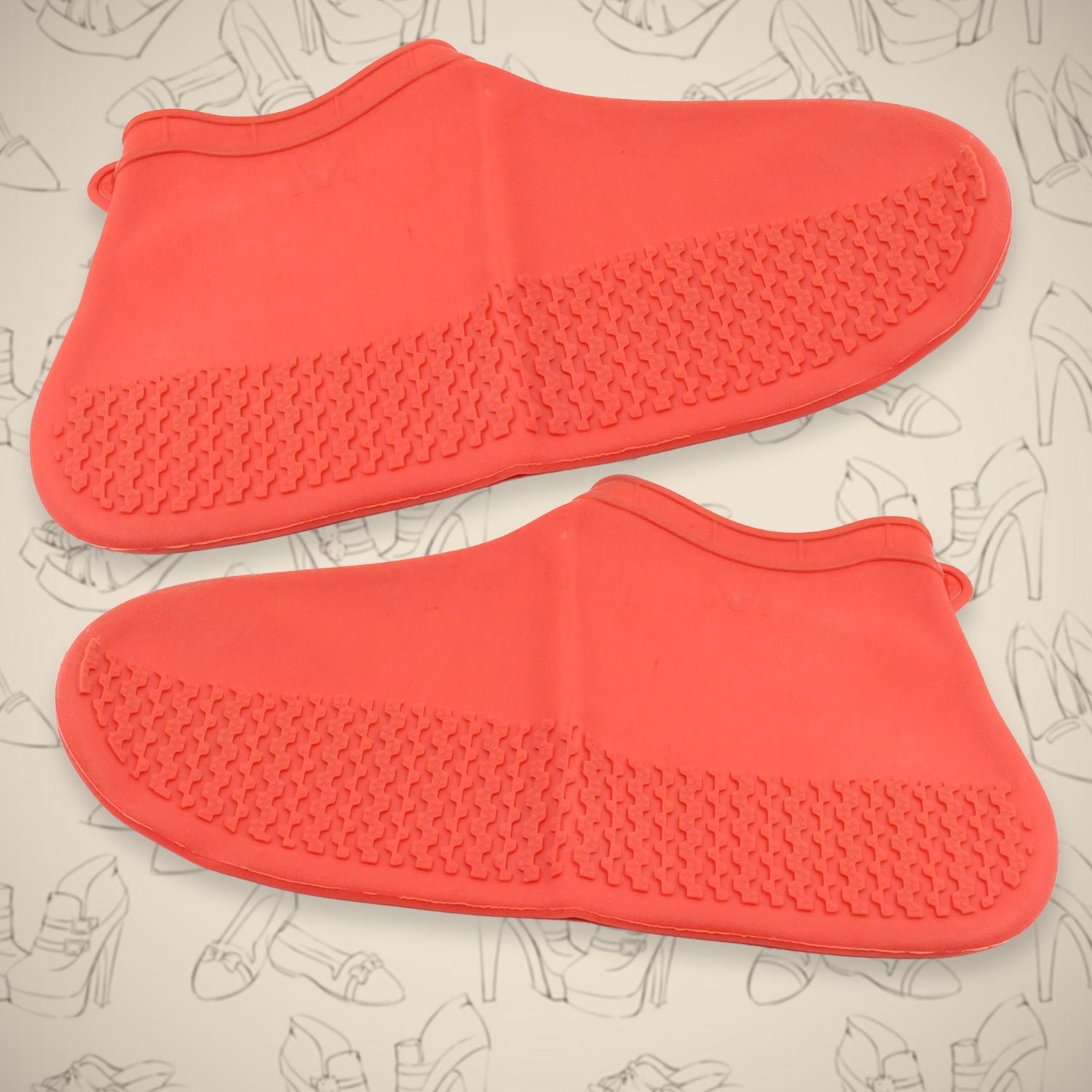 Non-Slip Silicone Waterproof Boot Shoe Cover (Medium Size / 1 Pair / Red)