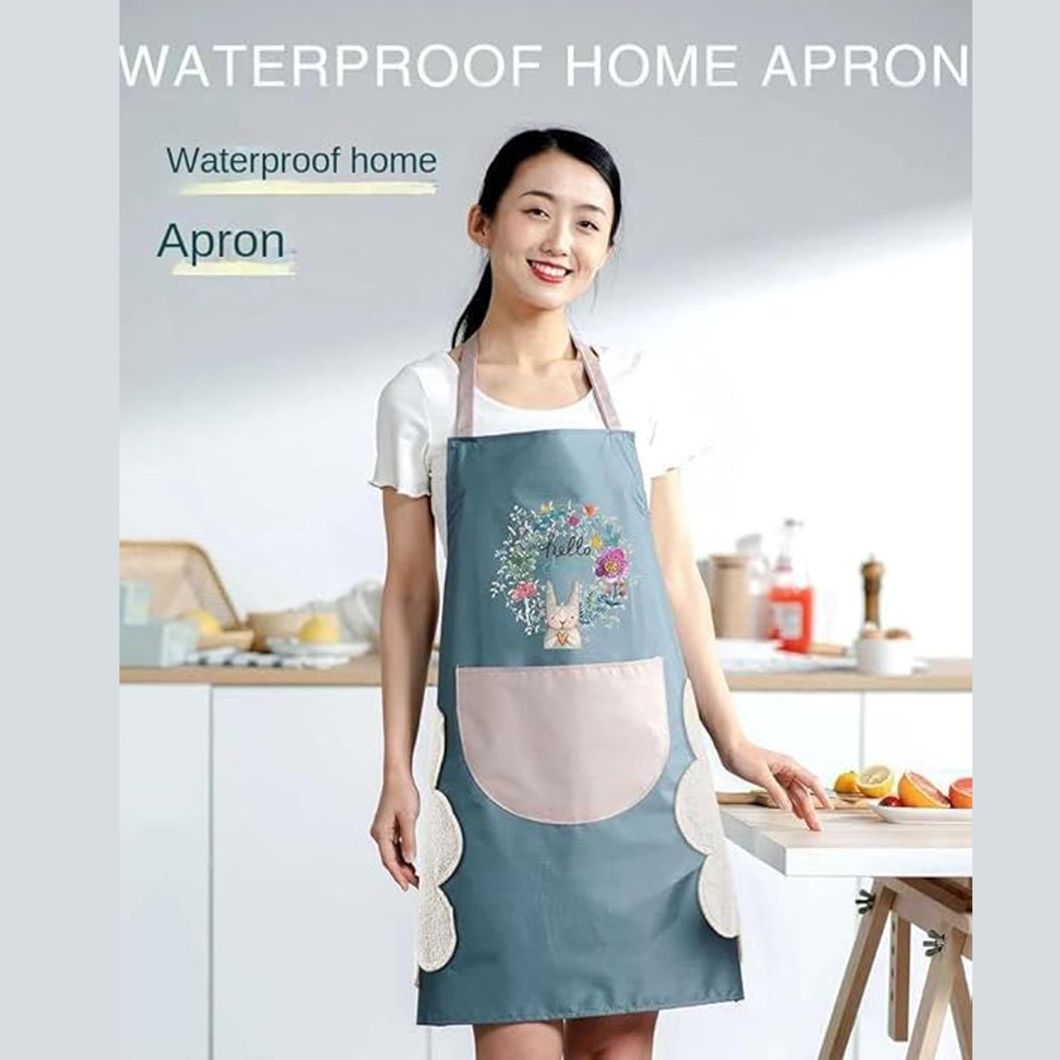 Multipurpose Kitchen Cooking Apron with Front Pocket (1 Pc)