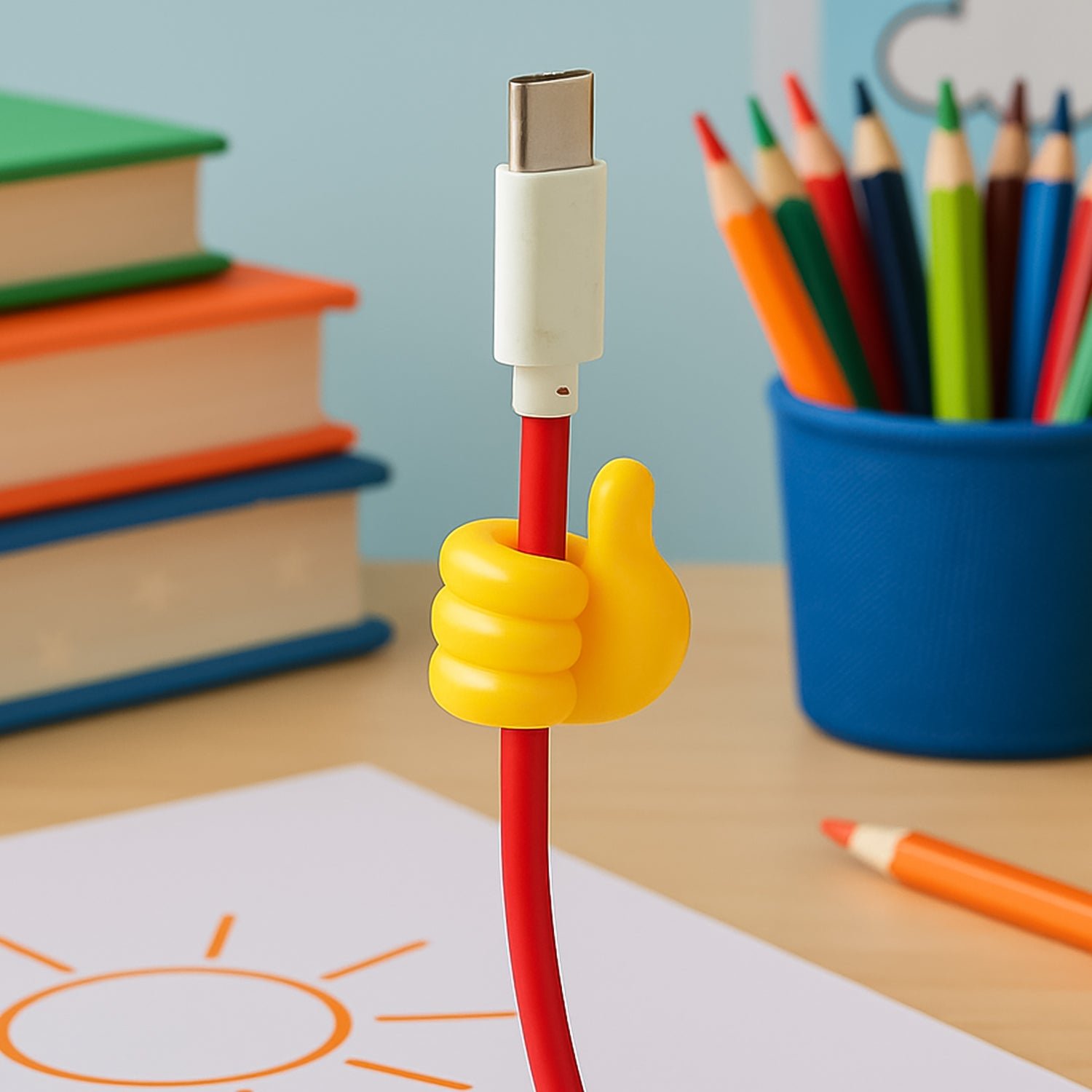 Yellow Multifunctional Multi functional Hand Shape Wall Clip Hanger Keys Cable Holder