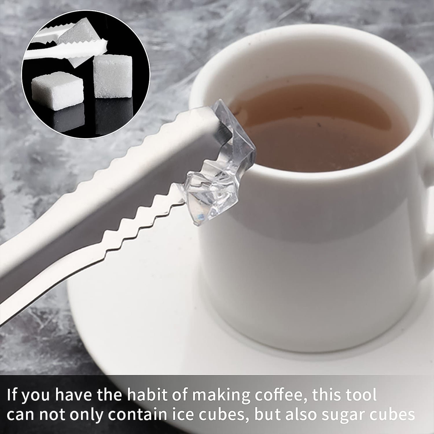 Stainless Steel Tong Lifting Ice Cubes, Sugar Cubes | Serving Tongs (13 Cm / 1 Pc)