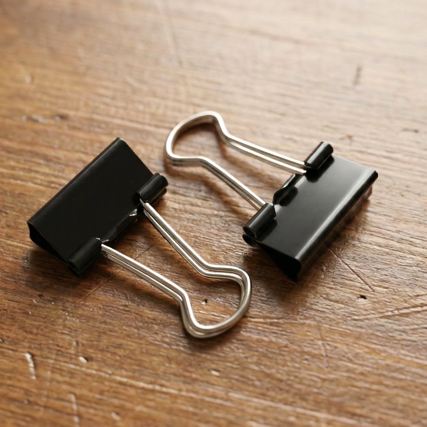 Heavy-Duty Black Binder Clips Set (19 mm, 40 Pc)