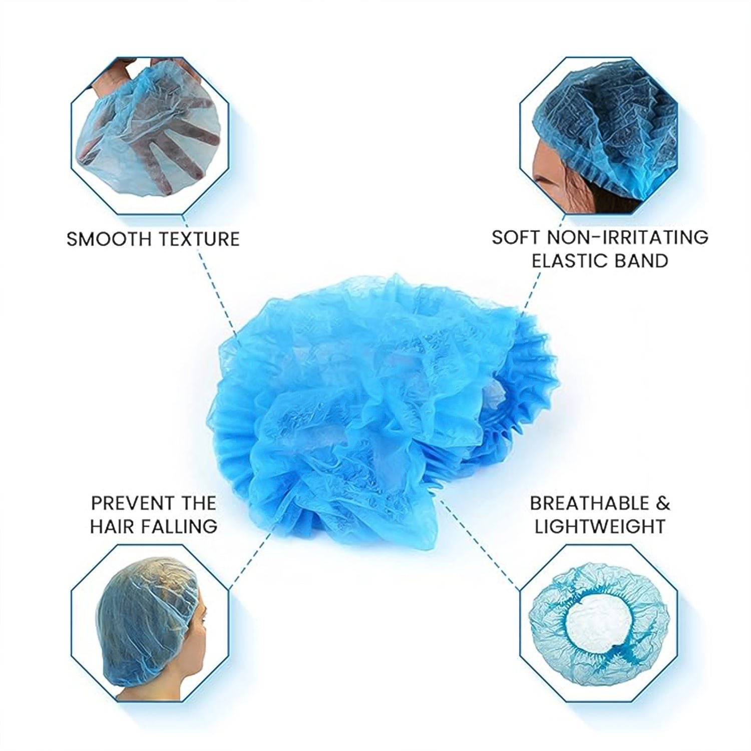 Shower Cap, Waterproof Disposable Shower Cap, 100 Pieces, Hair accessories