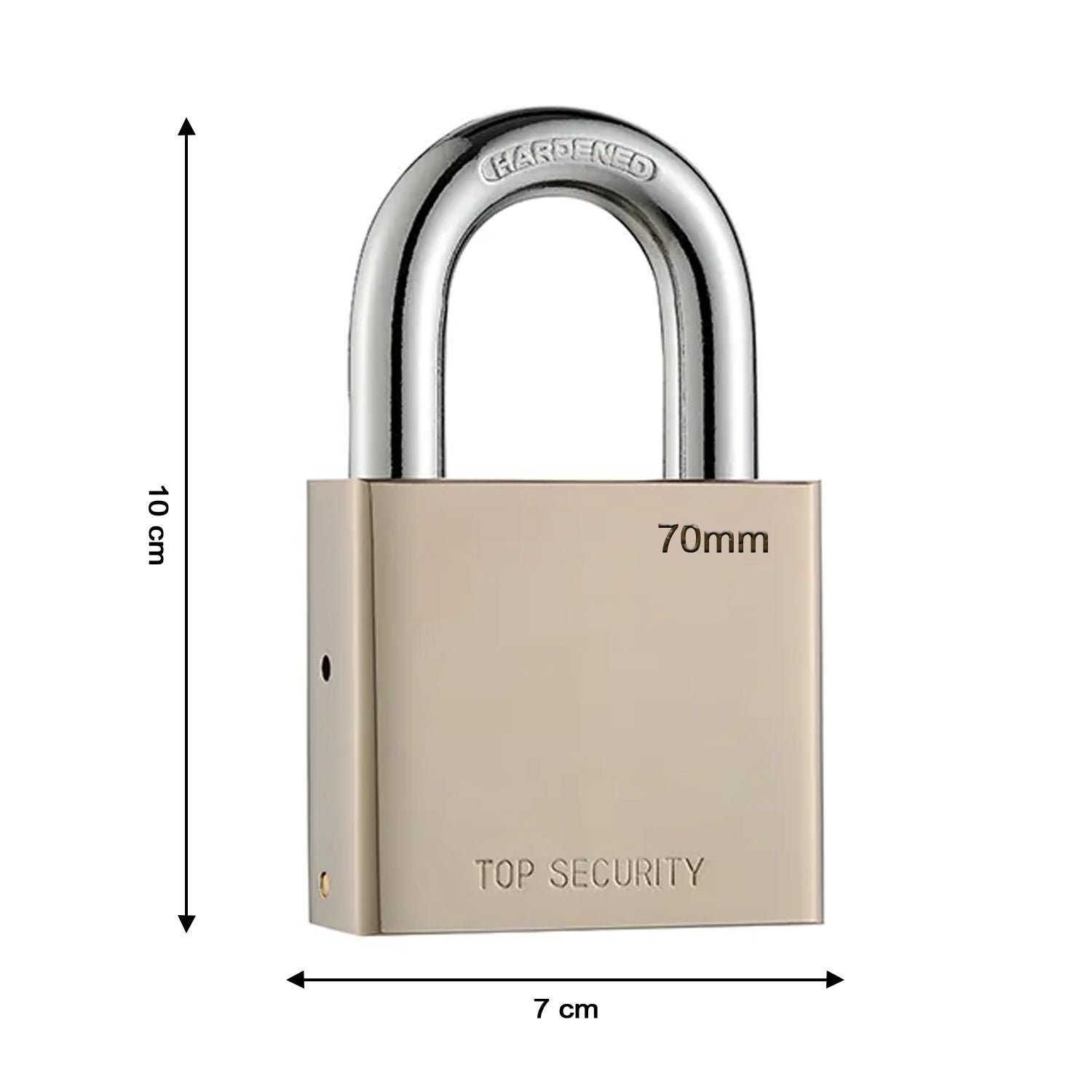 Heavy Steel Premium Square Padlock 70mm with 4 Keys  Hardened Shackle for Doors