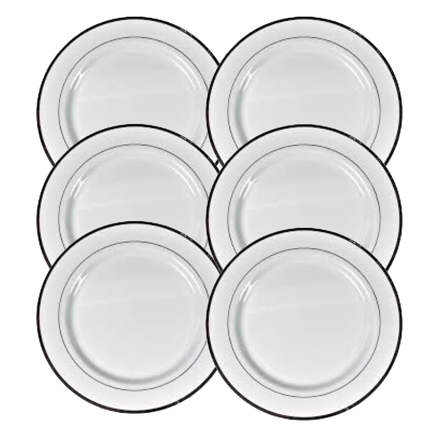 Round Plastic Dinner Plates Wedding Birthday Party Tableware Supplies (6 Pcs Set)