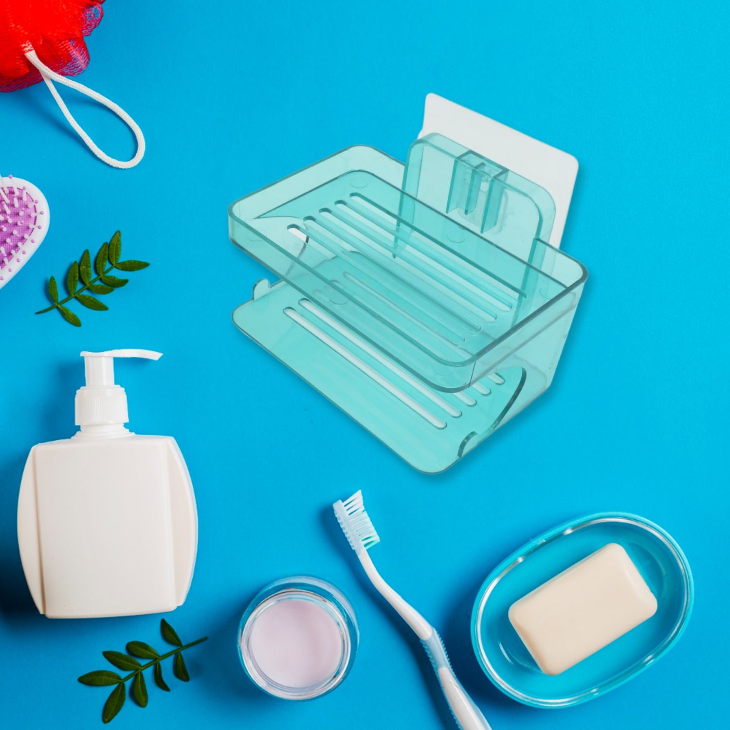 Wall Mounted 2 Layer Soap Holder with Hook (2 Layer 1 Pc)