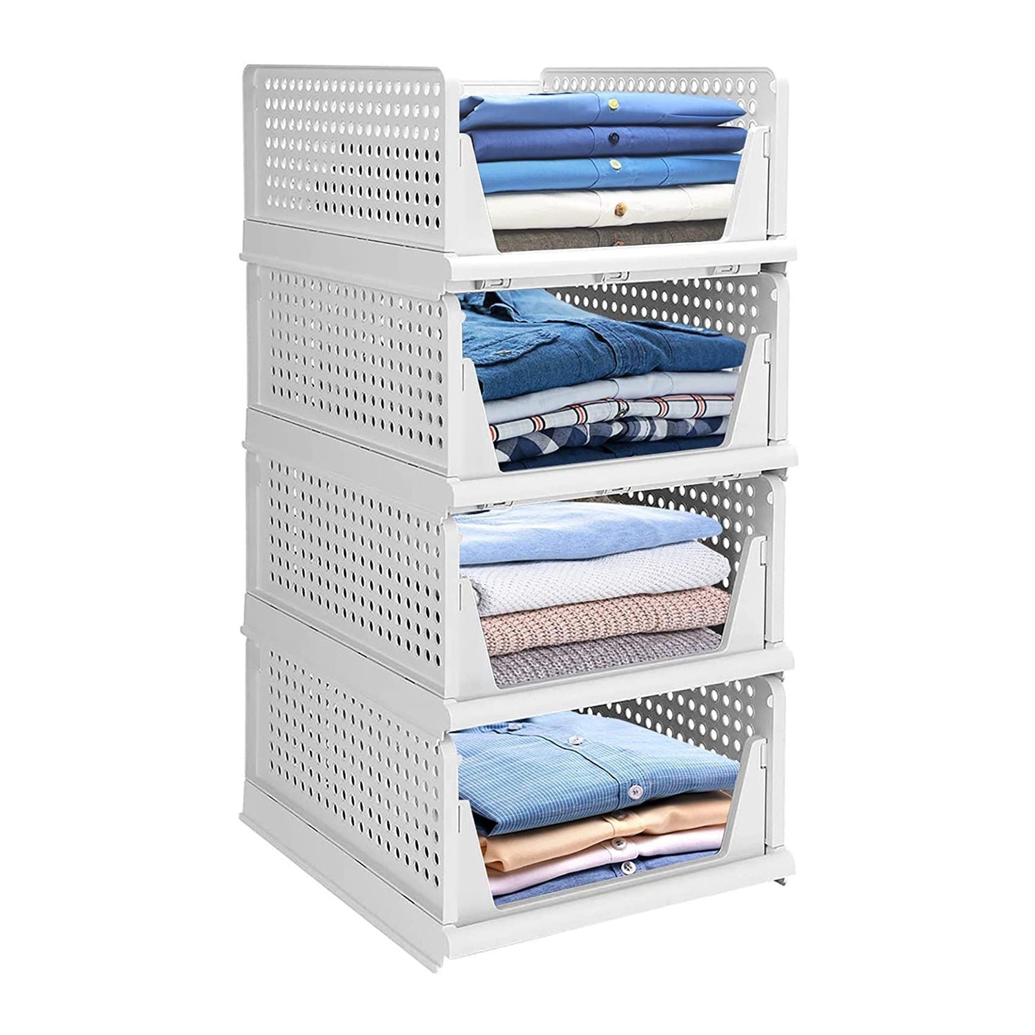 4 Layer Clothes Organizer Foldable Wardrobe Drawer Storage for Closet