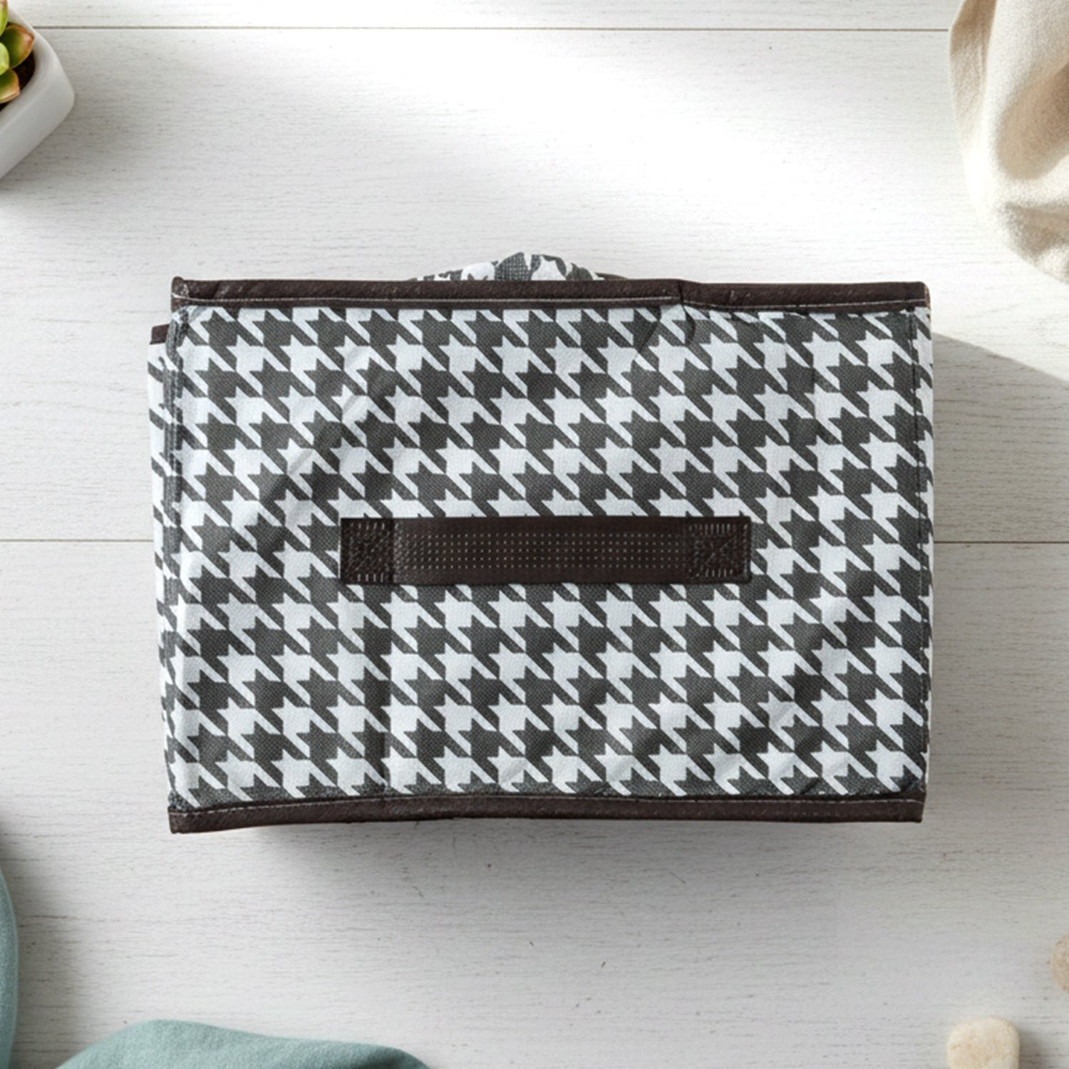 Foldable Fabric Storage Basket Organizer Box (1 Pc, 40x28Cm)