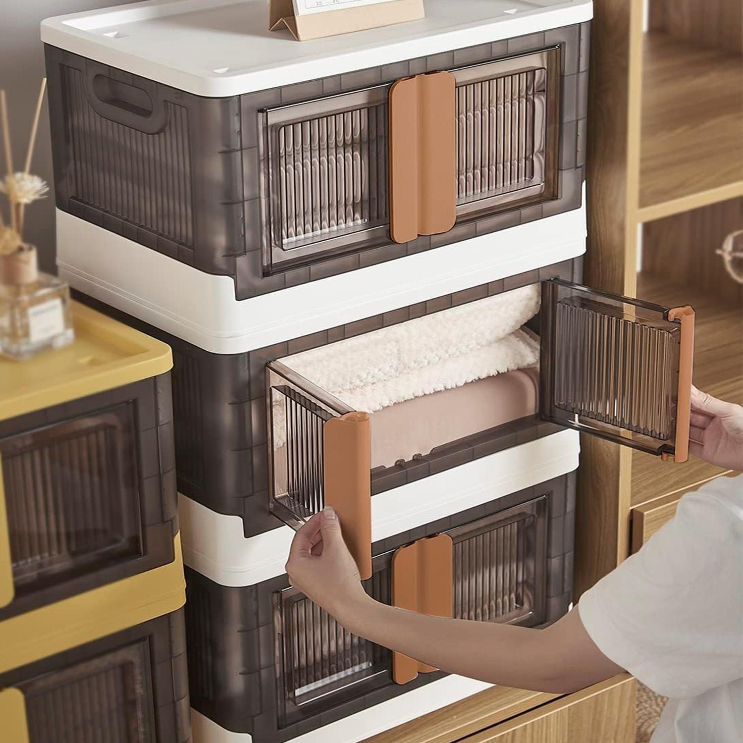 Plastic Folding Wardrobe Storage Organizer (3 Layer / 1 Pc)