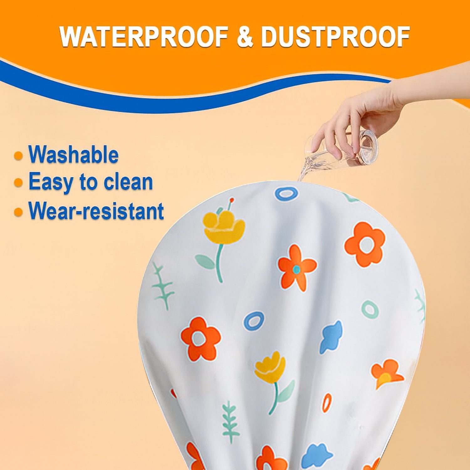 Flower-Printed Fan Cover - 1 Pc, 130x26 Cm