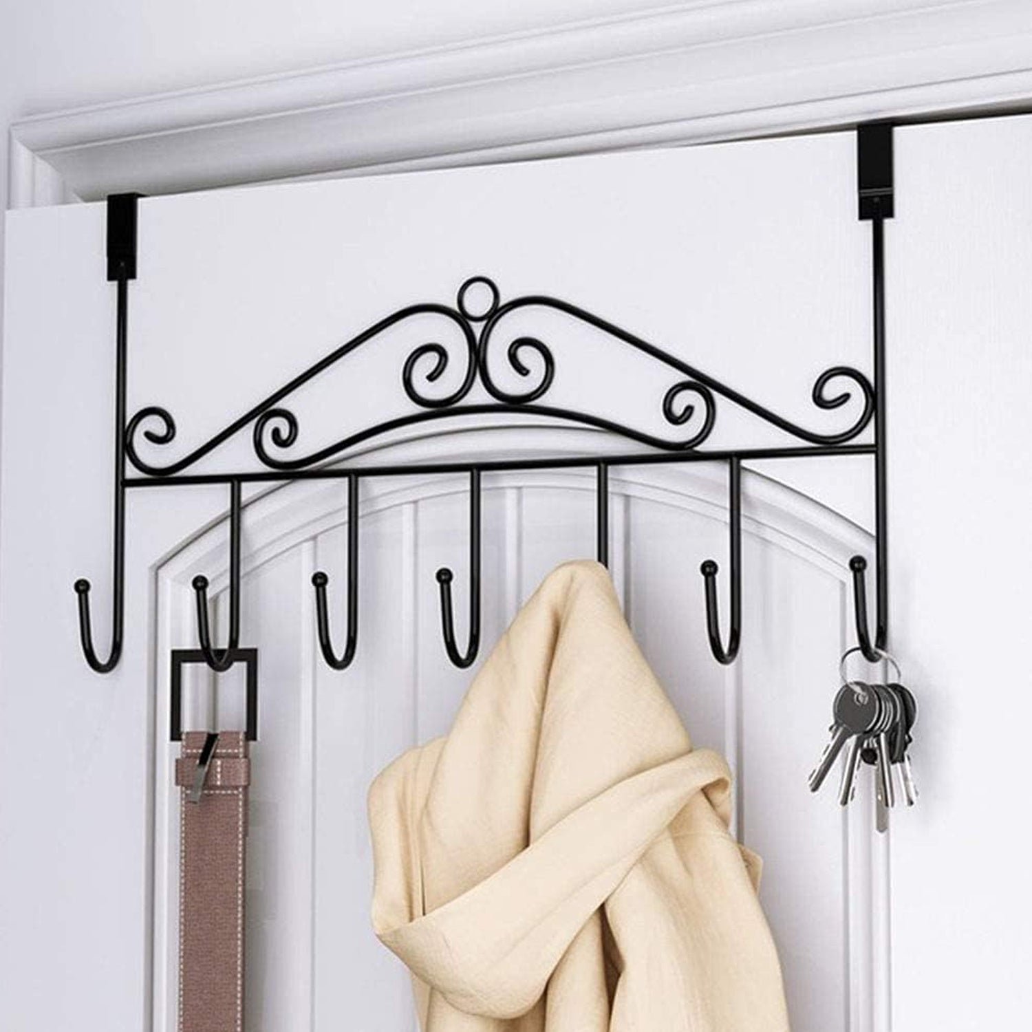 Over The Door Hanger Rack 7 Hooks Decorative Ognazier Hook (1 Pc)