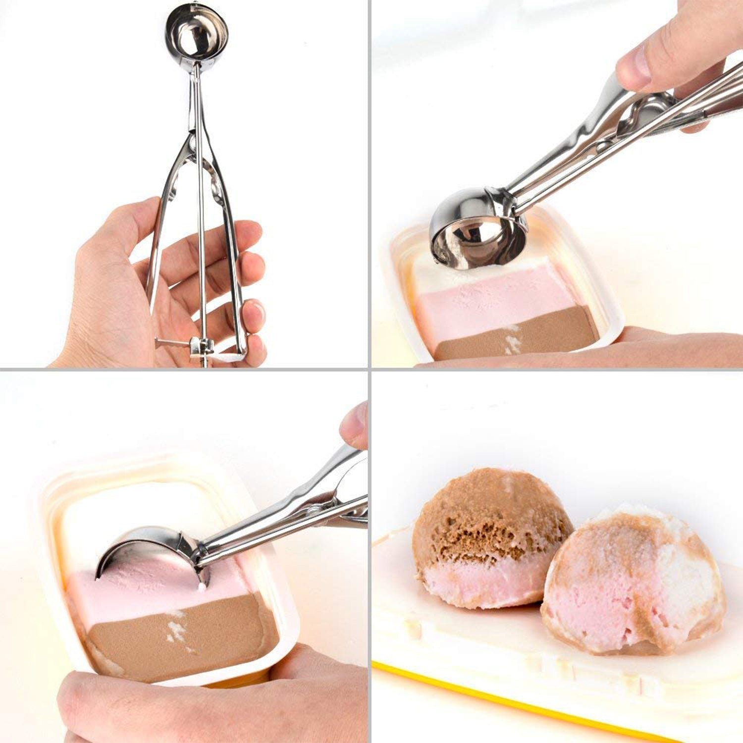 Stainless Steel Premium Quality Ice Cream Serving Spoon Scooper with Trigger Release