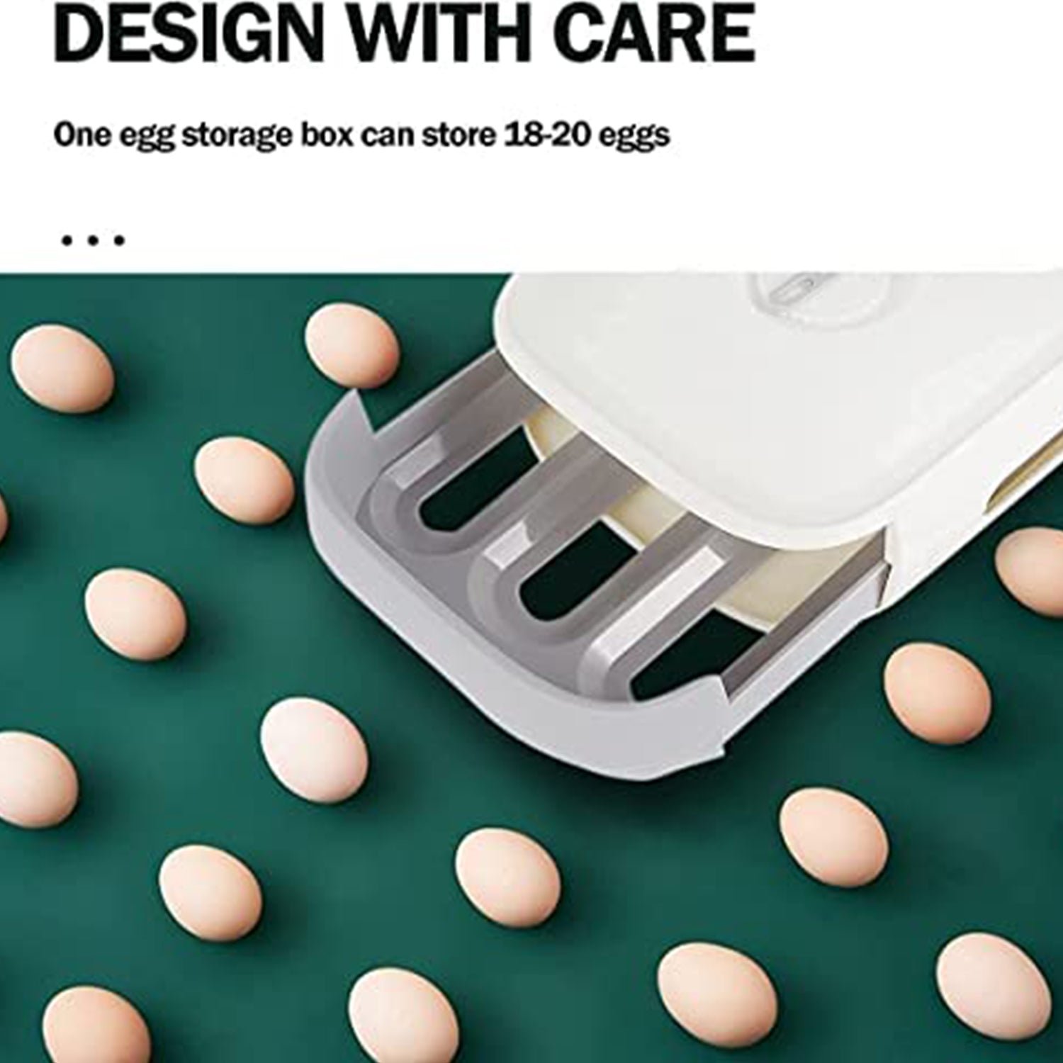 Plastic Egg Storage Box Drawer Style Fridge Organizer Tray (1 Pc)