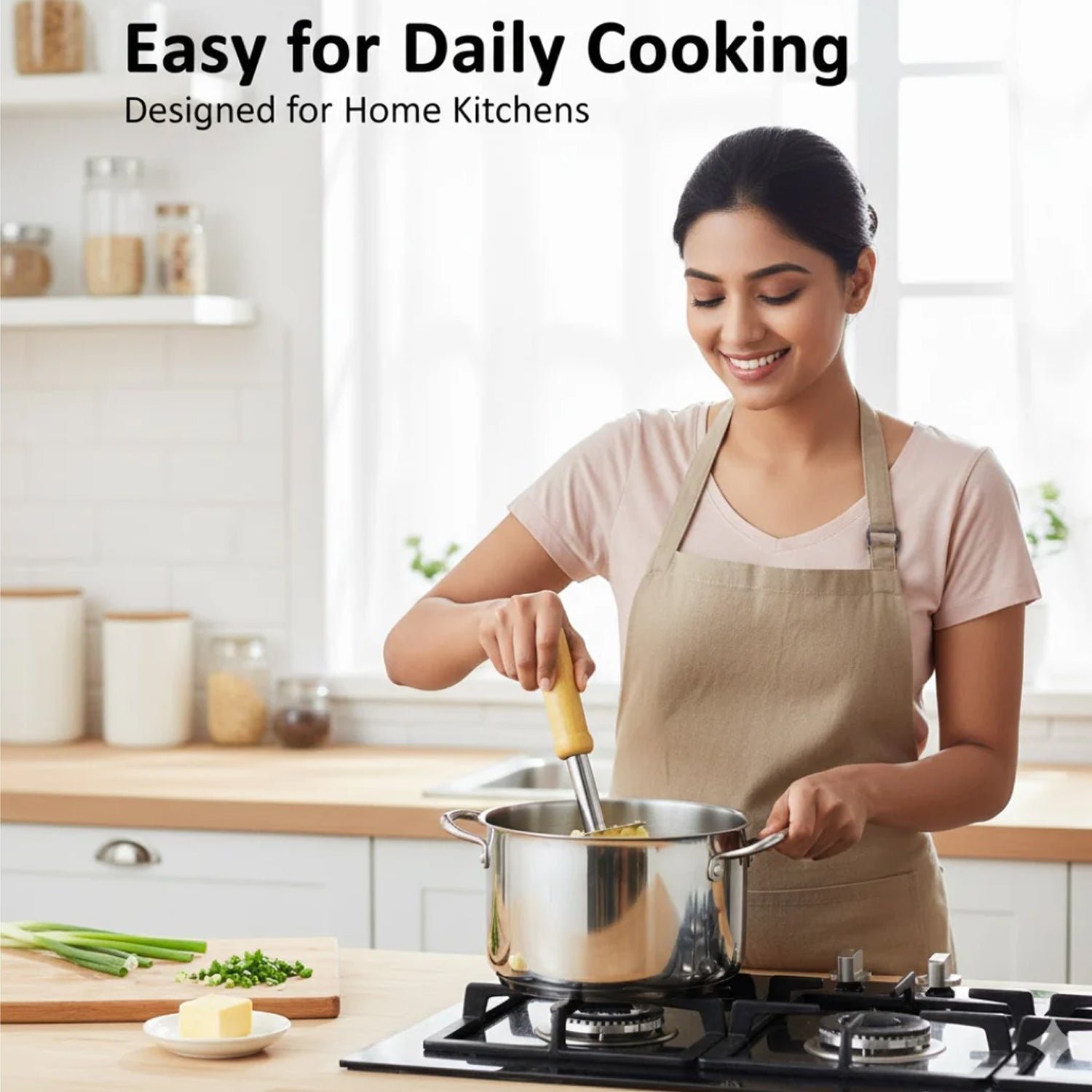 Manual Stainless Steel Whisk and Pav Bhaji Potato Masher Combo Set (2 Pc Set)