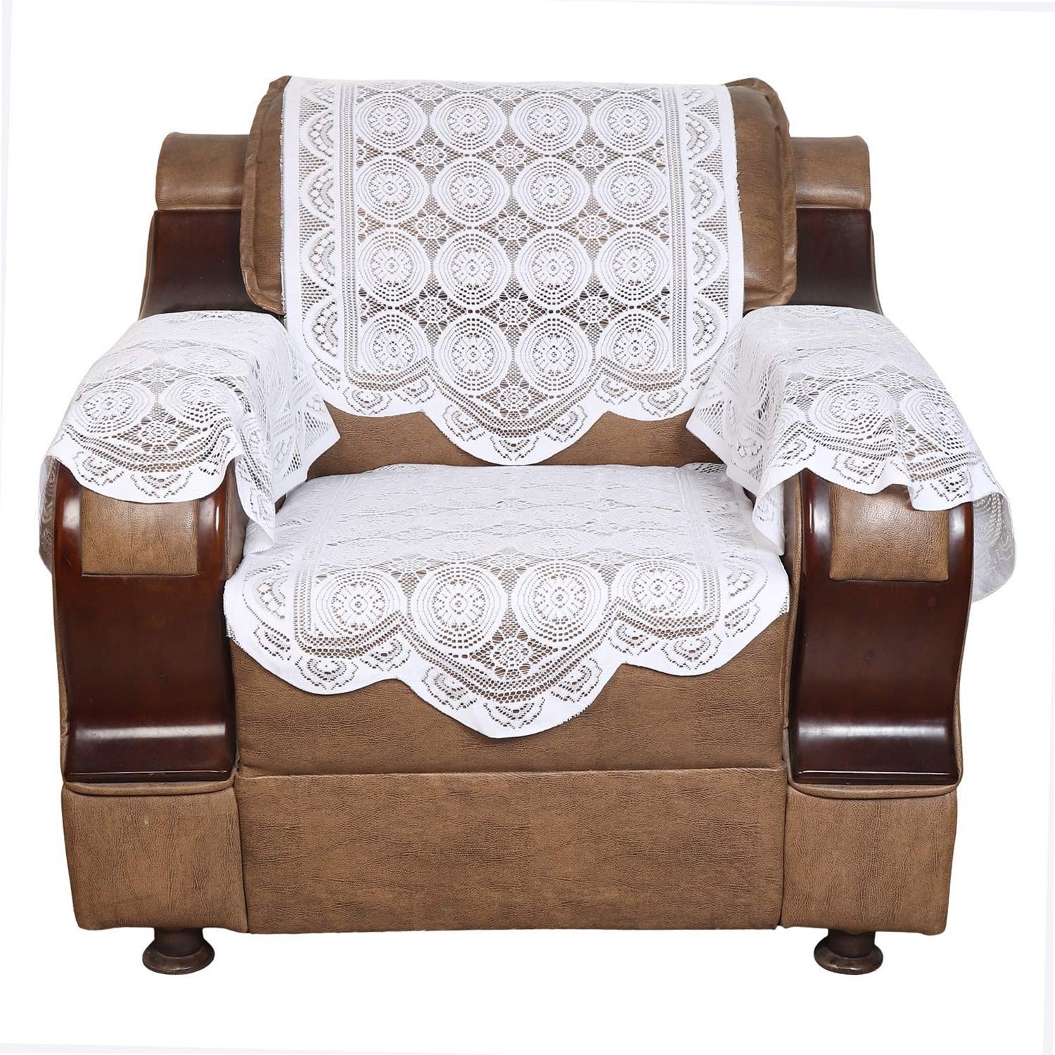 Lace-Design Sofa Runner - (230x28 Inch / Set)