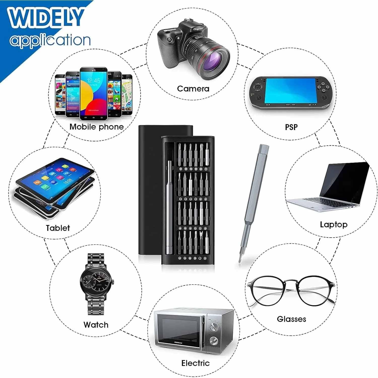 Aluminium 24 in 1 Precision Screwdriver Set, Screwdriver Tool Set (24 Pcs Set)