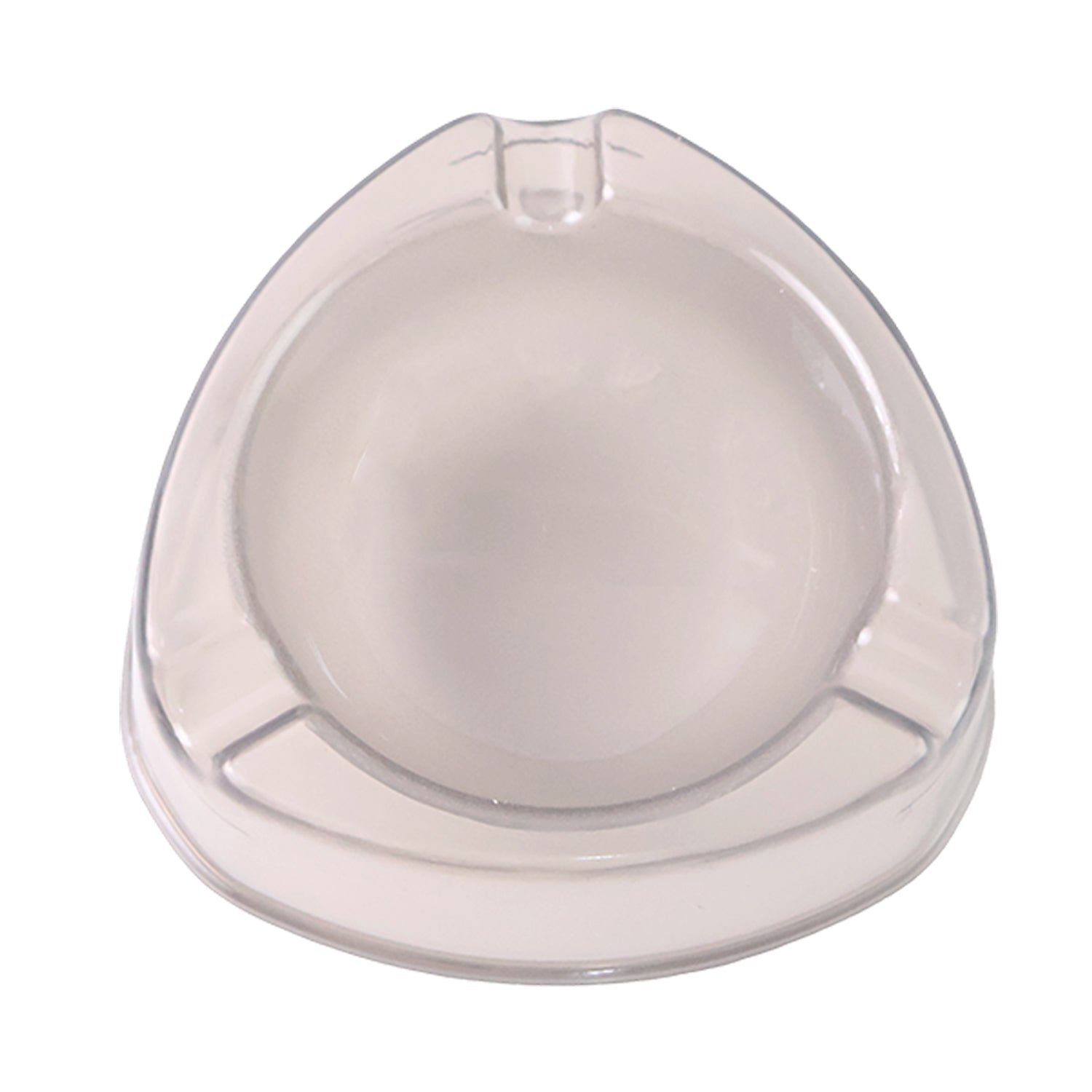 Oblivion Transparent White Ashtray with Cigarette Holder Grooves (1 Pc)