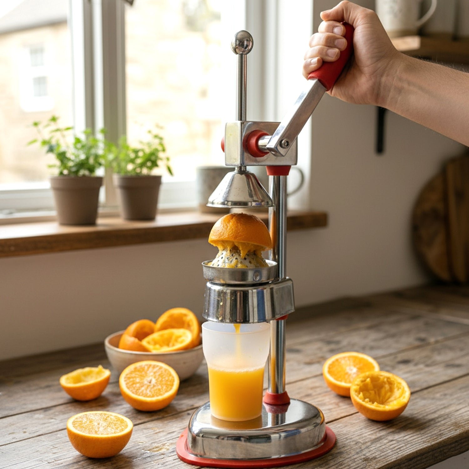 Heavy Duty Manual Hand Press Juicer Machine (1 Set)