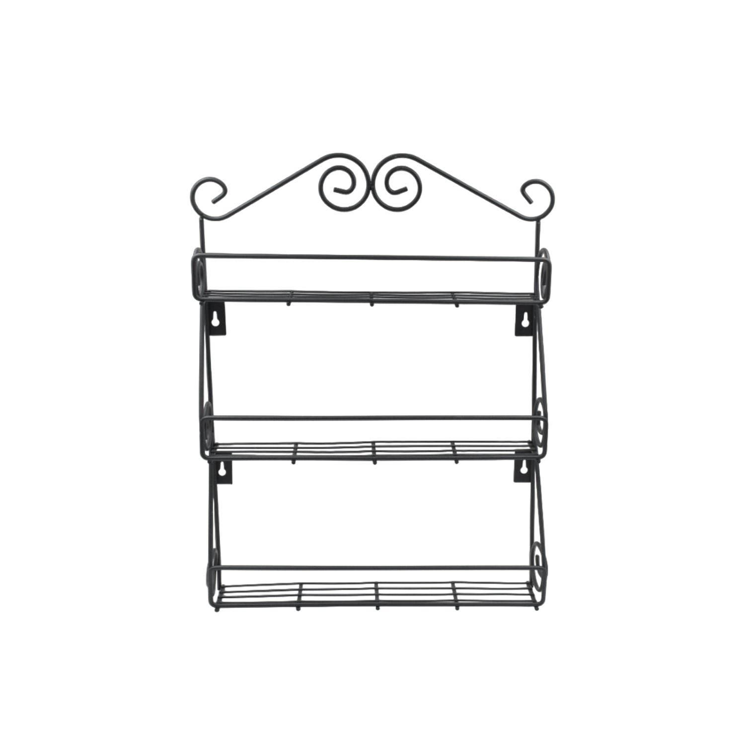 Big Wall Mounted Iron Wall Shelf with 3 Storage Racks for Kitchen