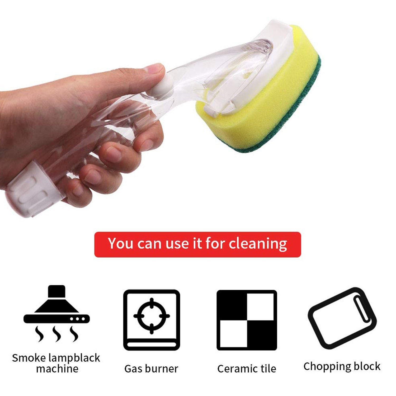 Liquid Dispensing Scrub for Washing and Cleaning Utensils and Kitchen