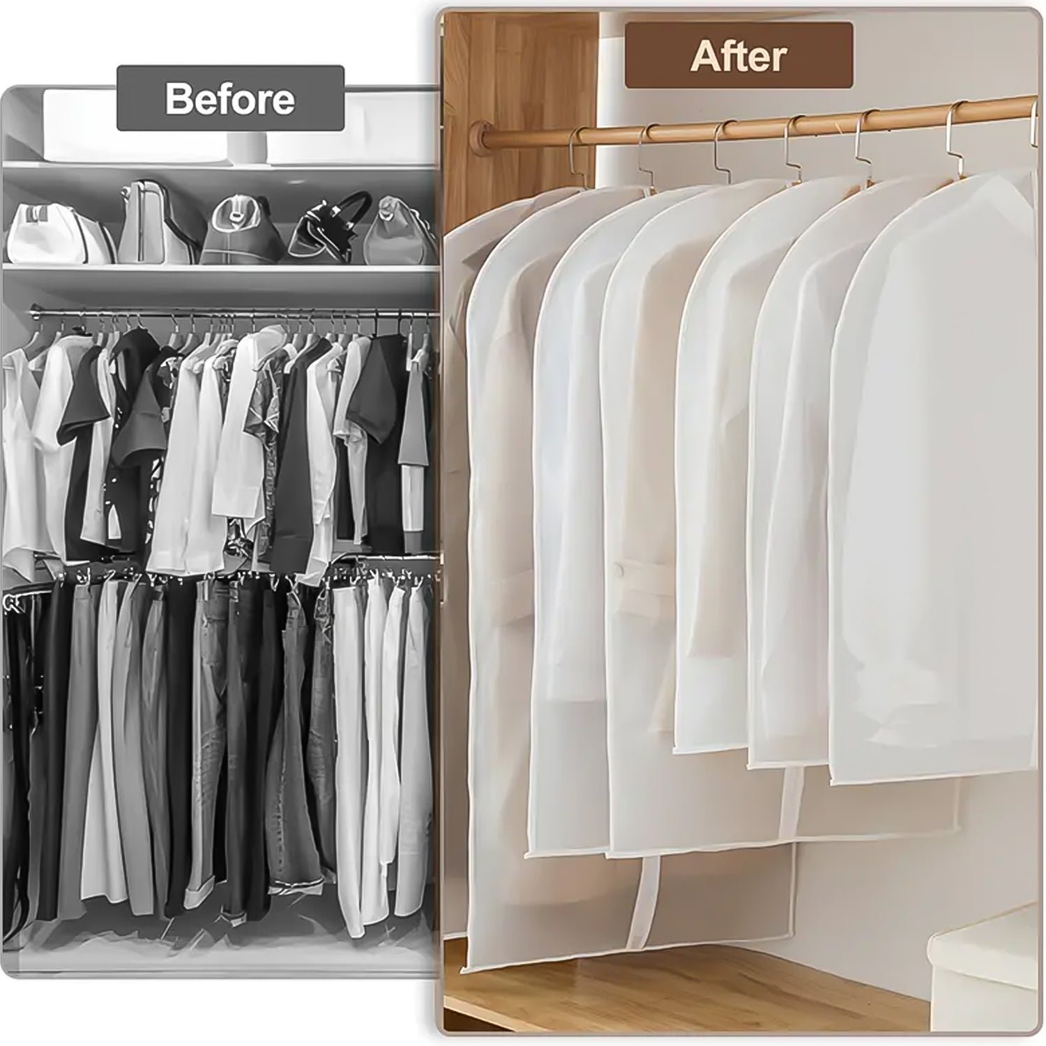 Foldable Non Woven Suit Cover (80×56 CM / 1 Pc / White Side Chain Suit Cover)