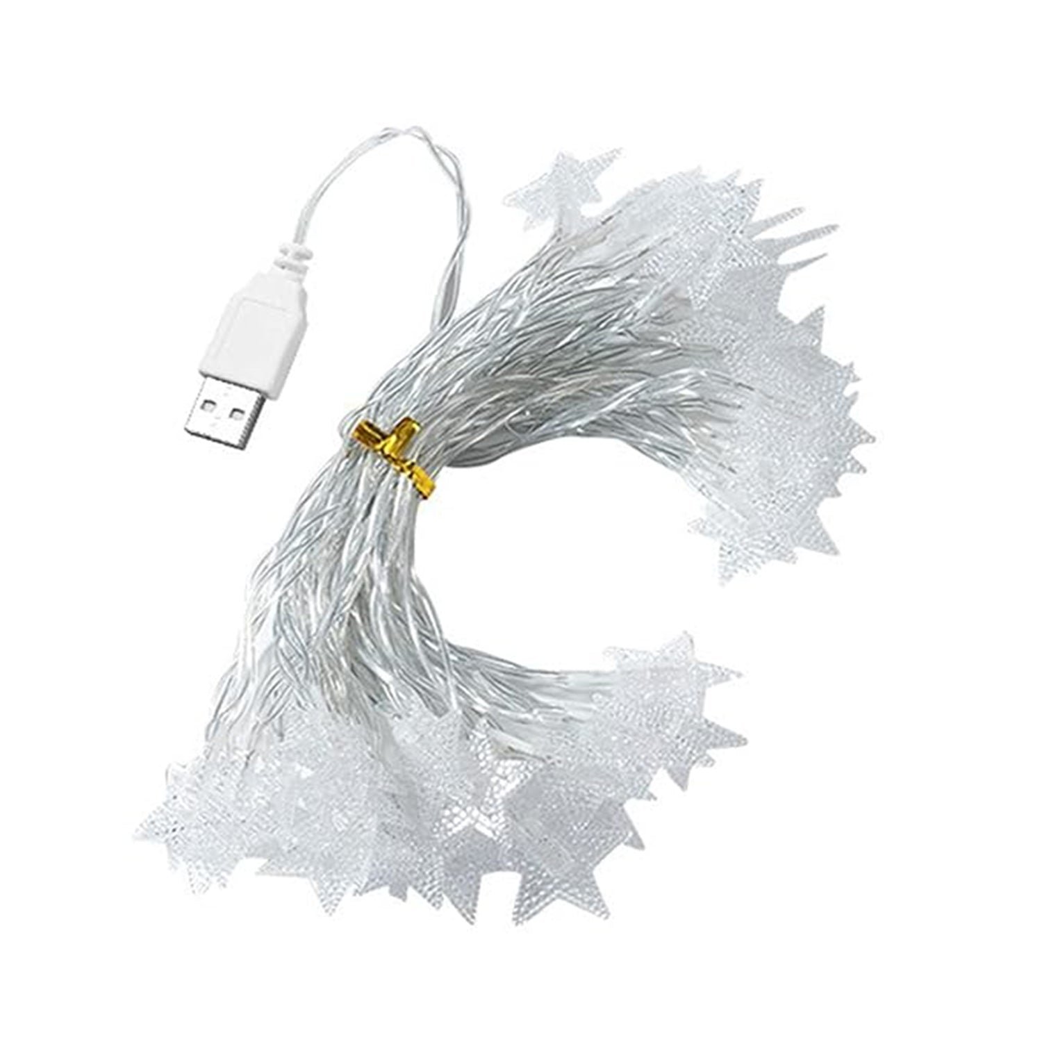 USB Powered 20 LED Decorative Star String Fairy Lights