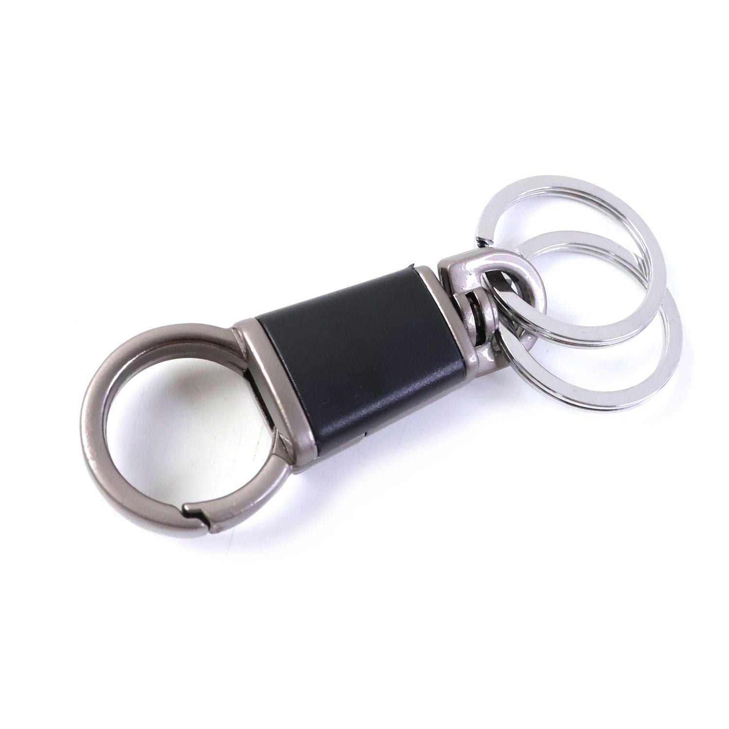 Premium Dual Ring Metal Key Holder with Rotating Swivel (1 Pc)