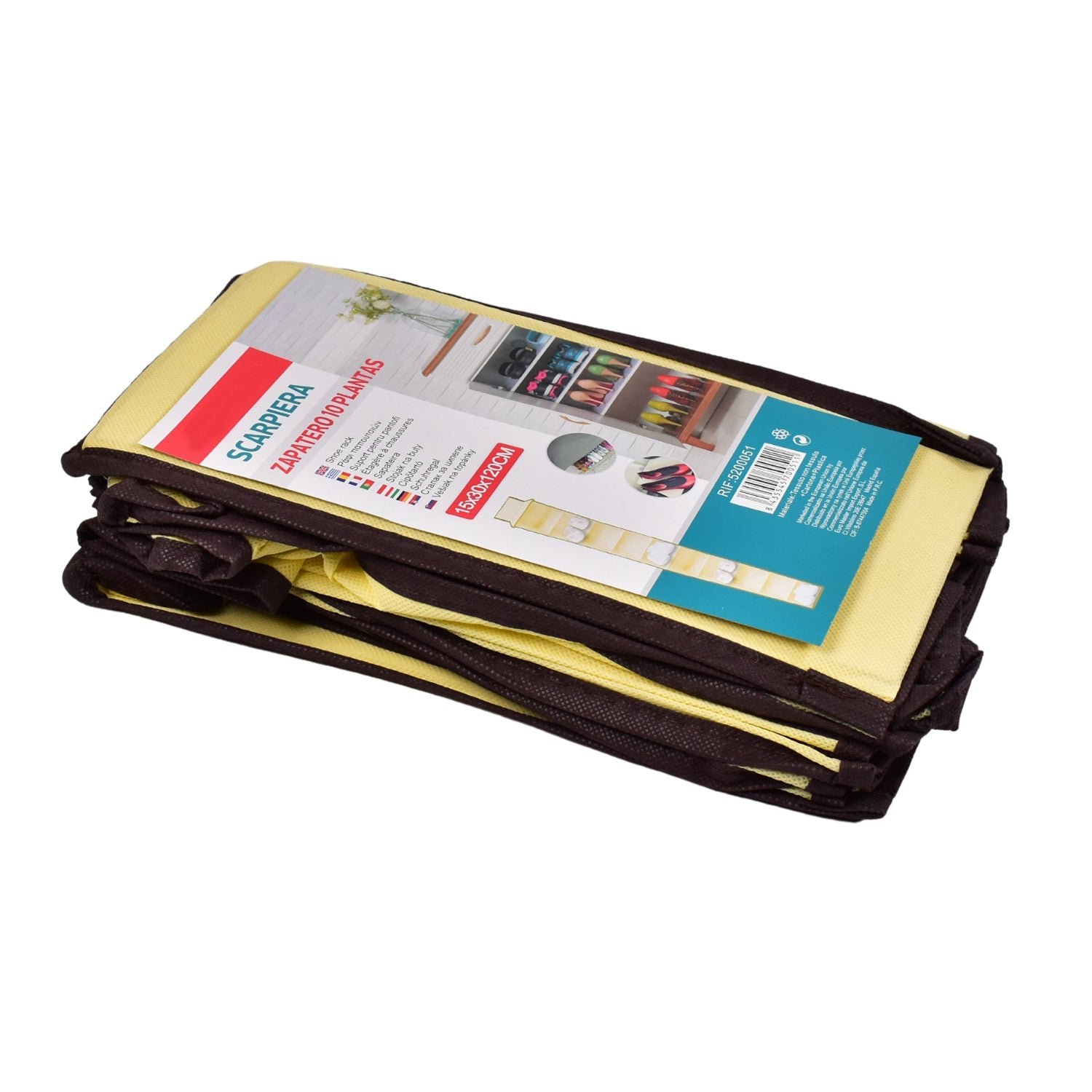 10-Tier Foldable Multipurpose Storage Rack – Collapsible Fabric Wardrobe Organizer