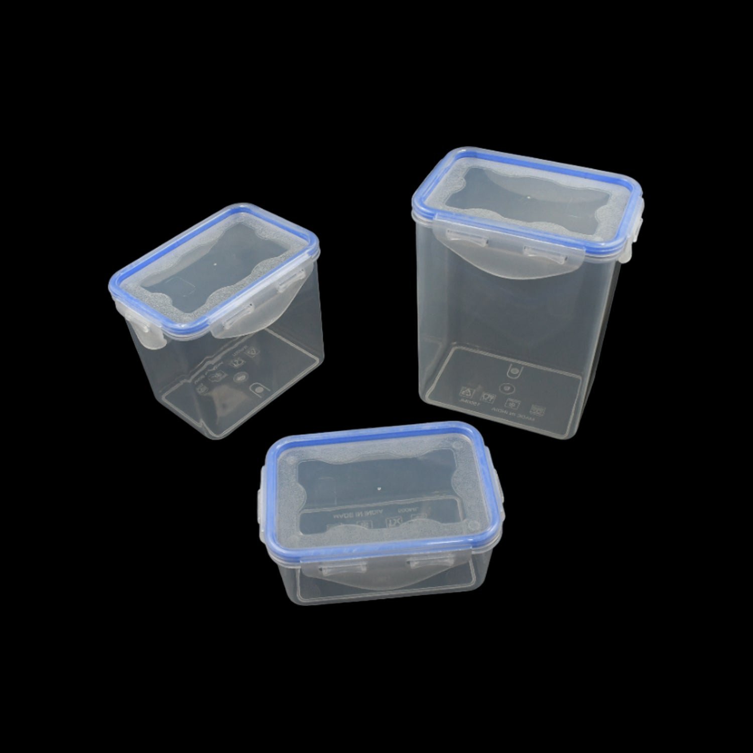 Food Grade Plastic Kitchen Storage Container Set with Air Seal Lock (3 Pc Set)
